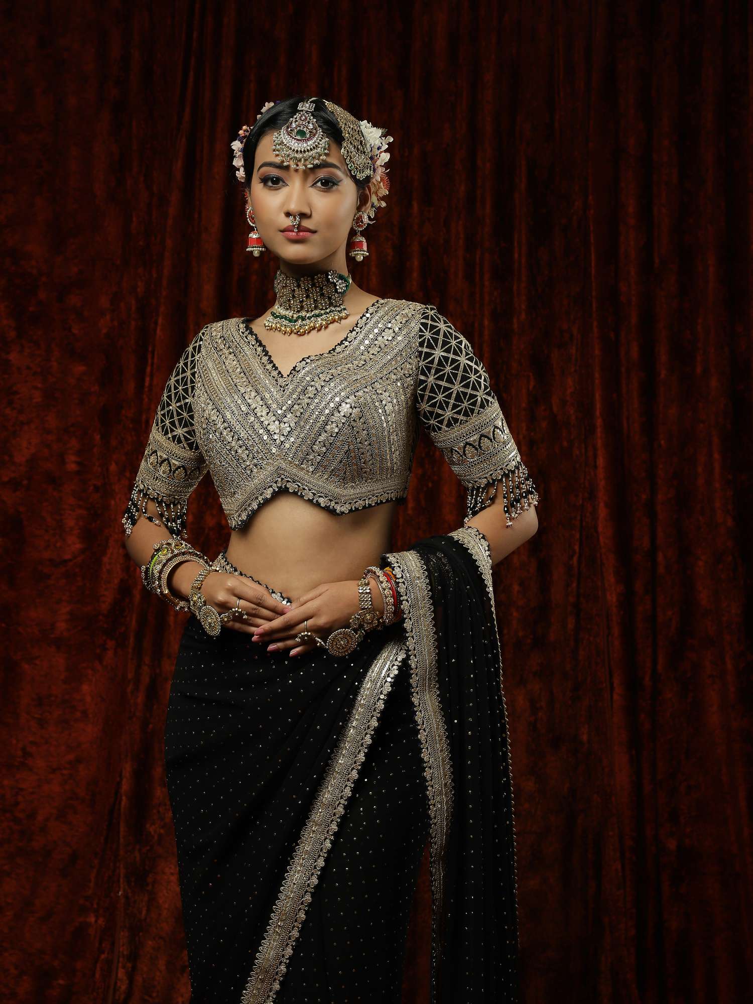 Kajal Saree ,Blouse & Belt Set
