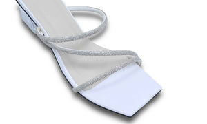 Z Basic White Open Toe Slip-on Heels