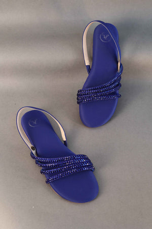 Blue Flats Blooming Sandal