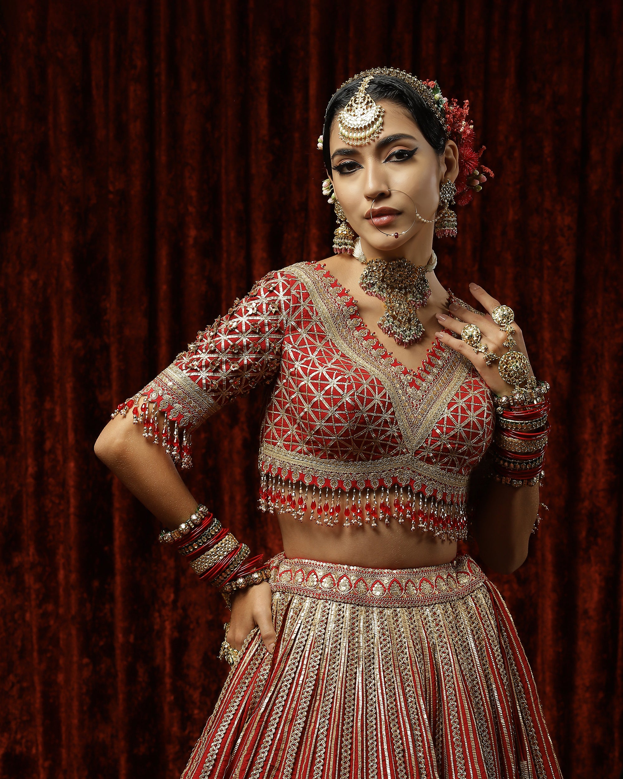 Surkh Laal lehenga set