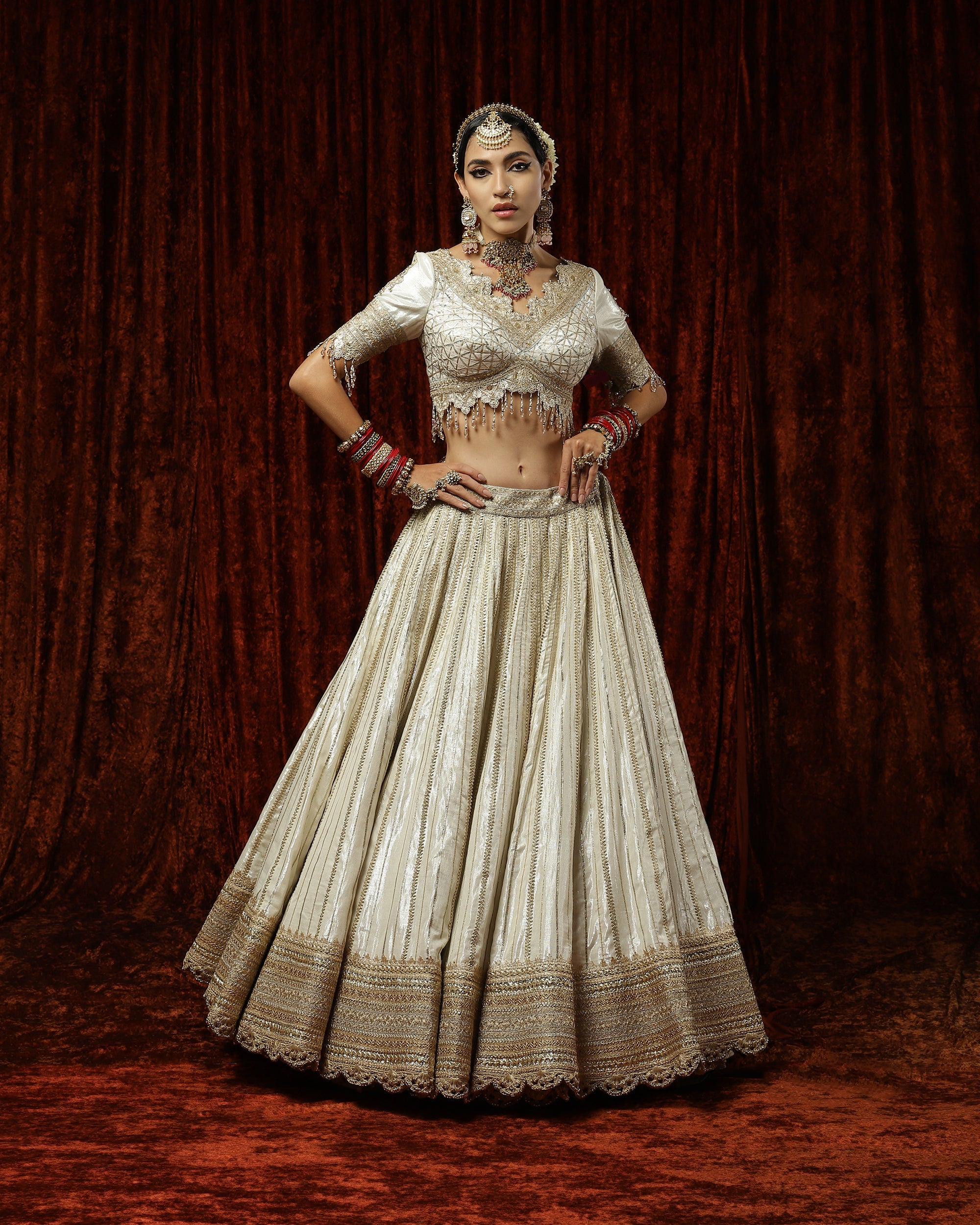 Silver, Chandi Chhadee lehenga set