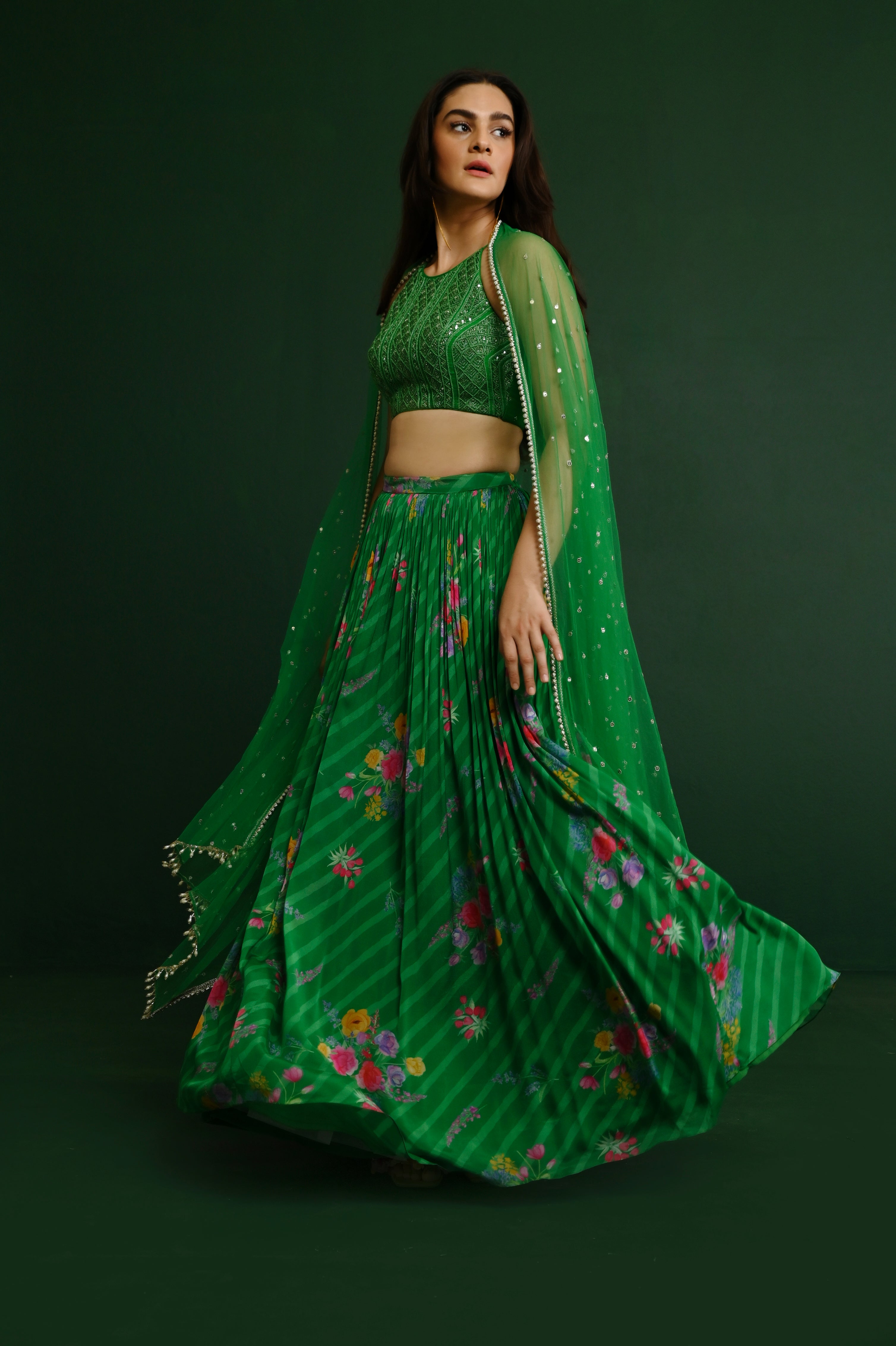 Adele Georgette Emb Top Set- side view