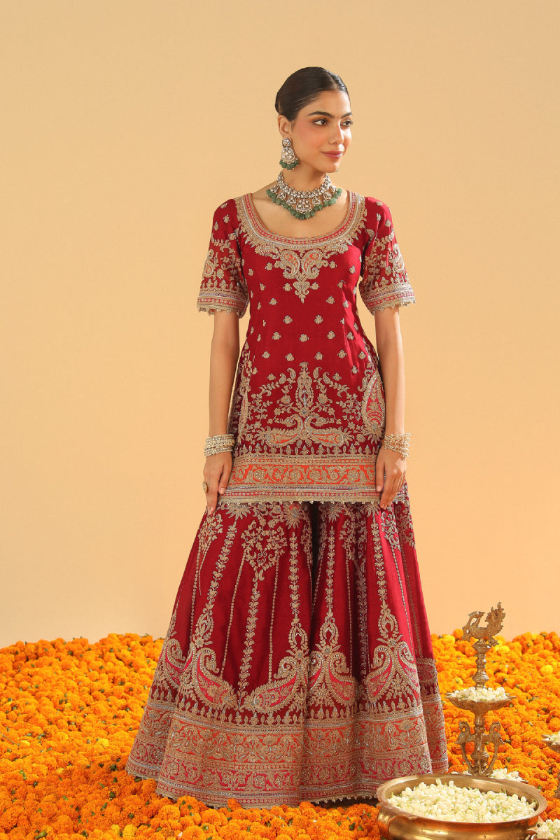 Sehrish-Short Kurta with Sharara and Dupatta
