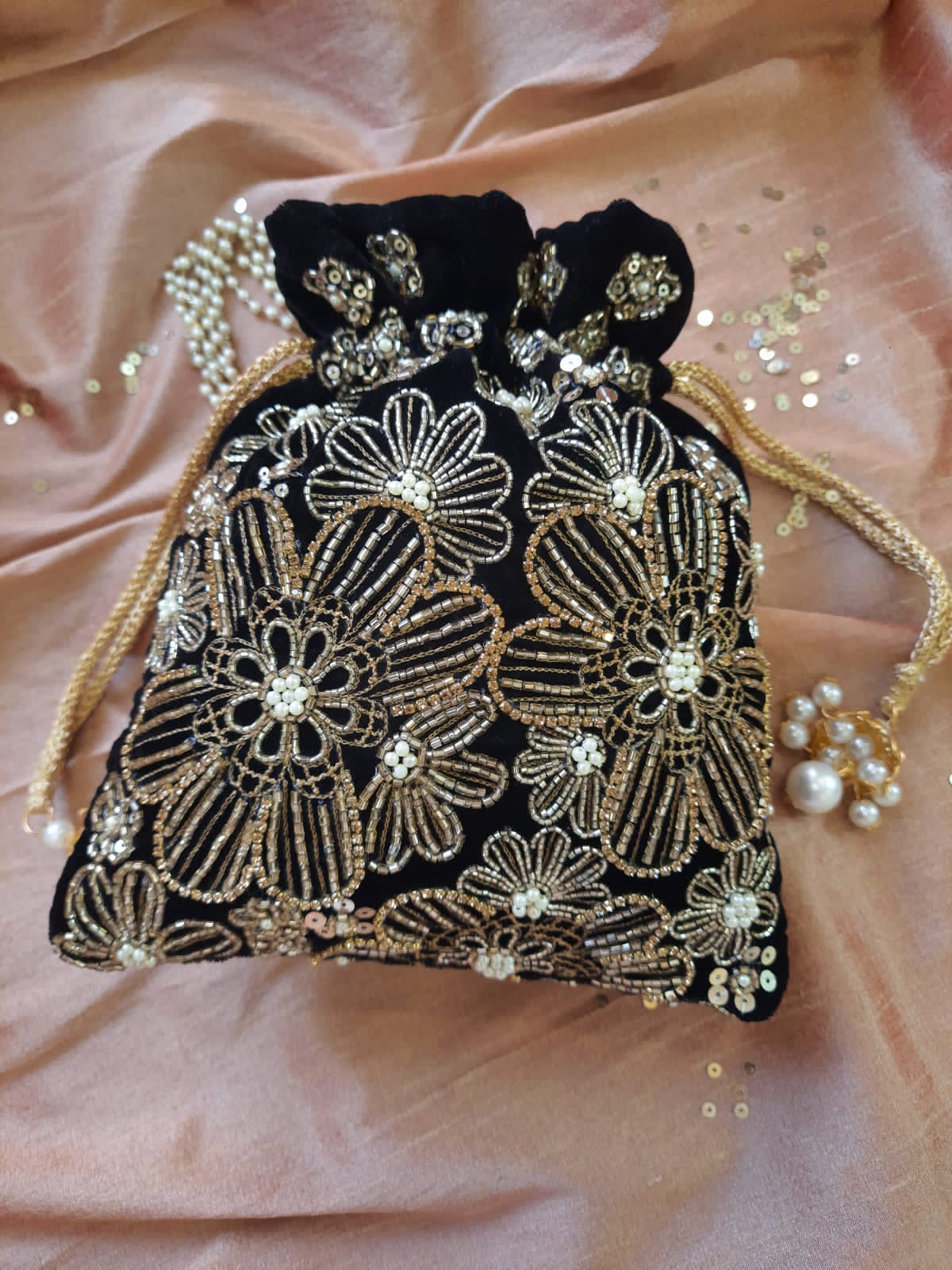 Regal Velveteen Potli Bag