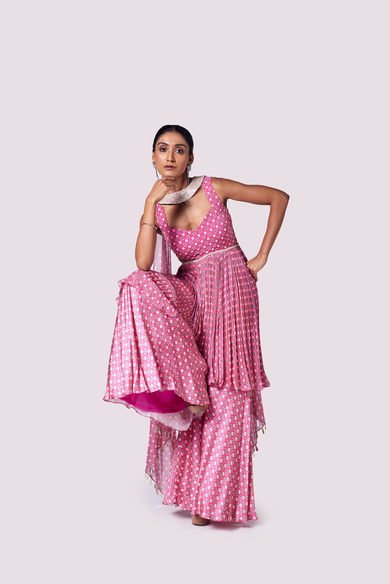 Peplum Sharara set