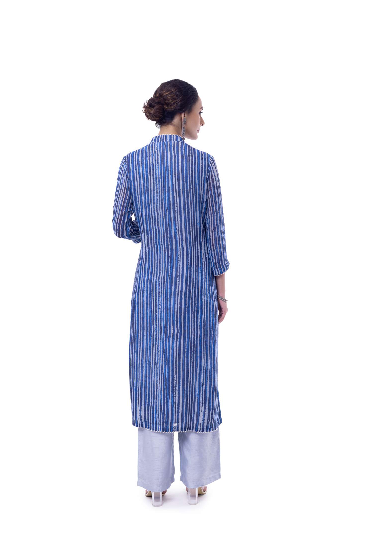Floral patch striped suit set