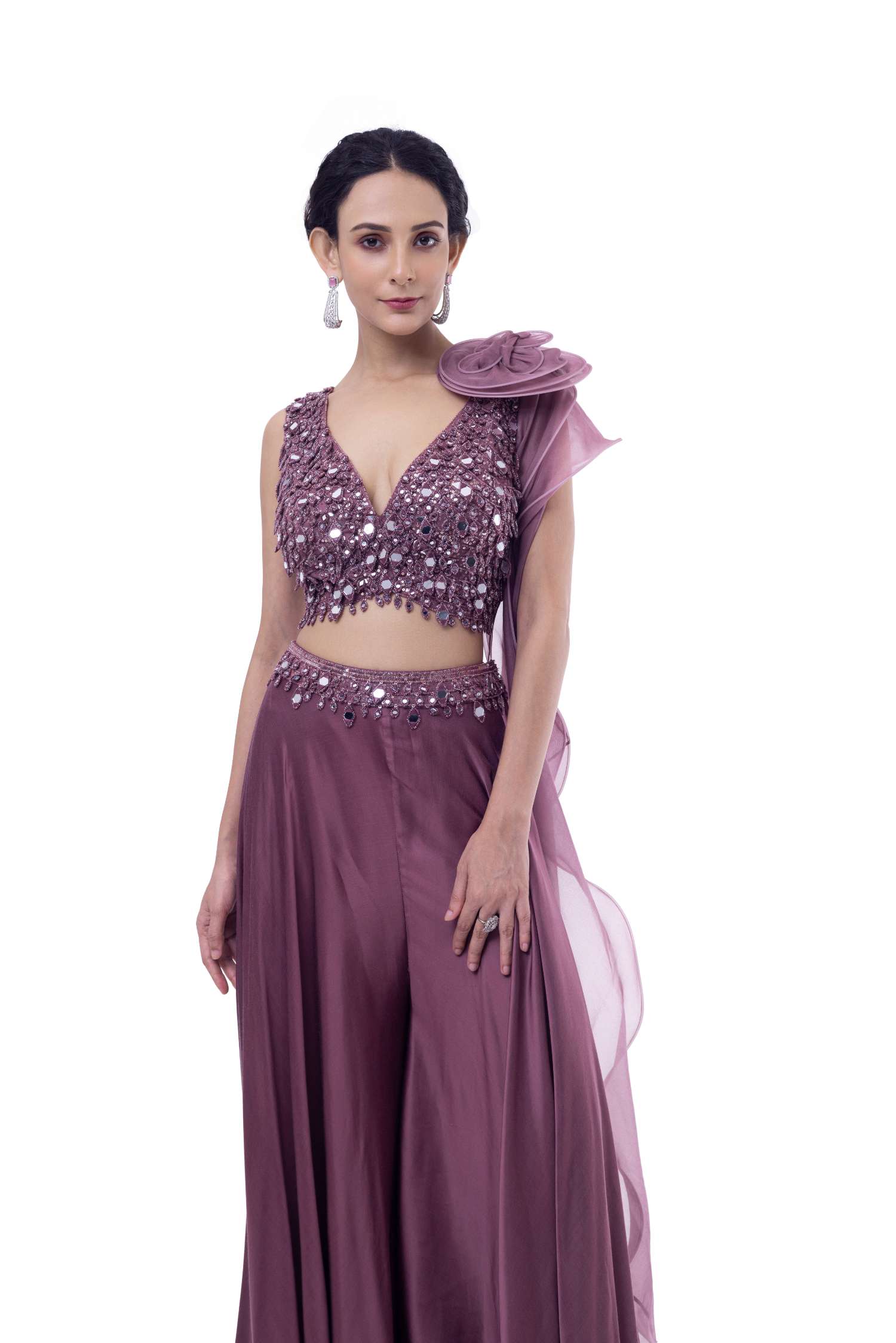 Crop Top And Flared Pant Co-Ord Set
