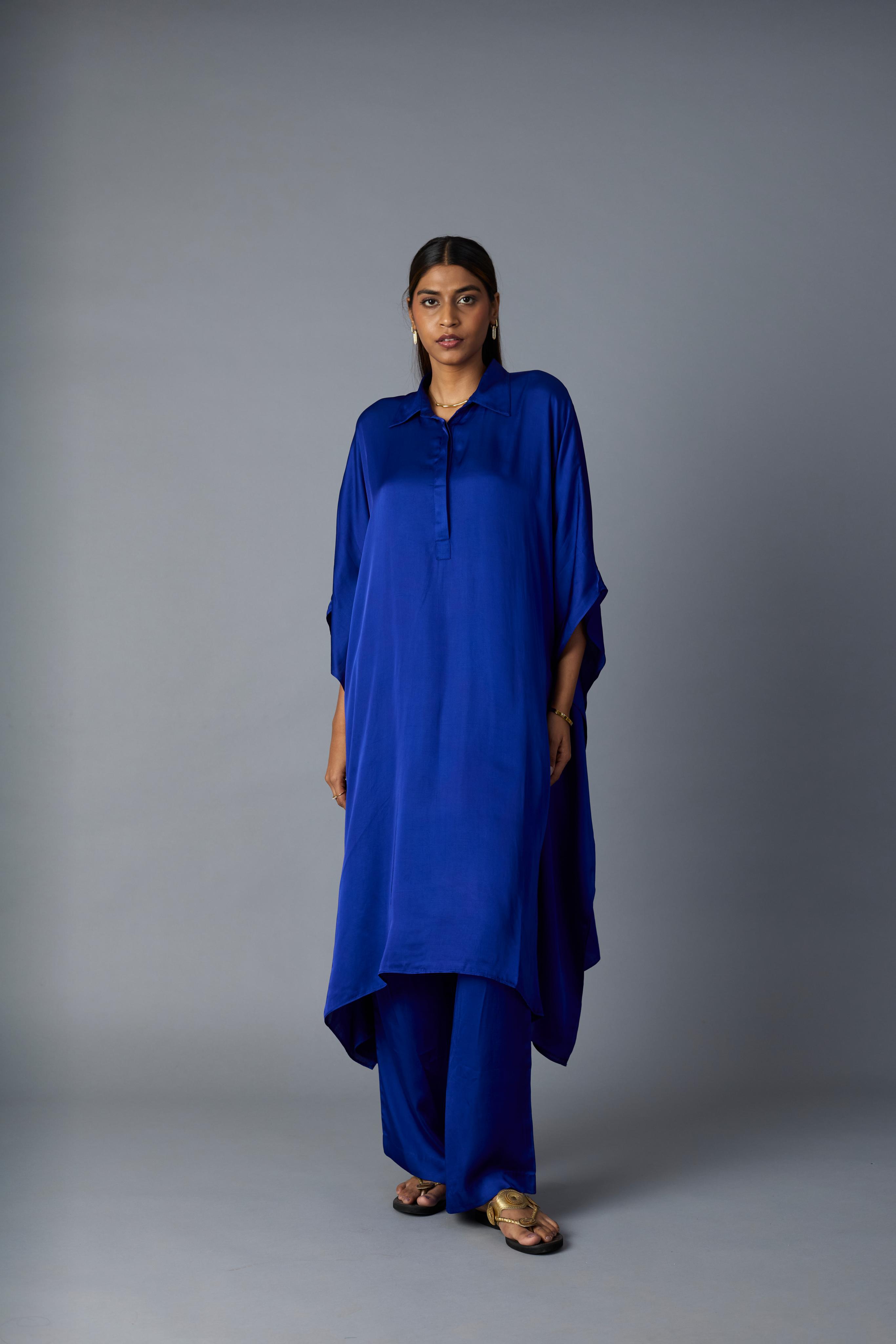 CHANDNI KAFTAN SET-Royal Blue