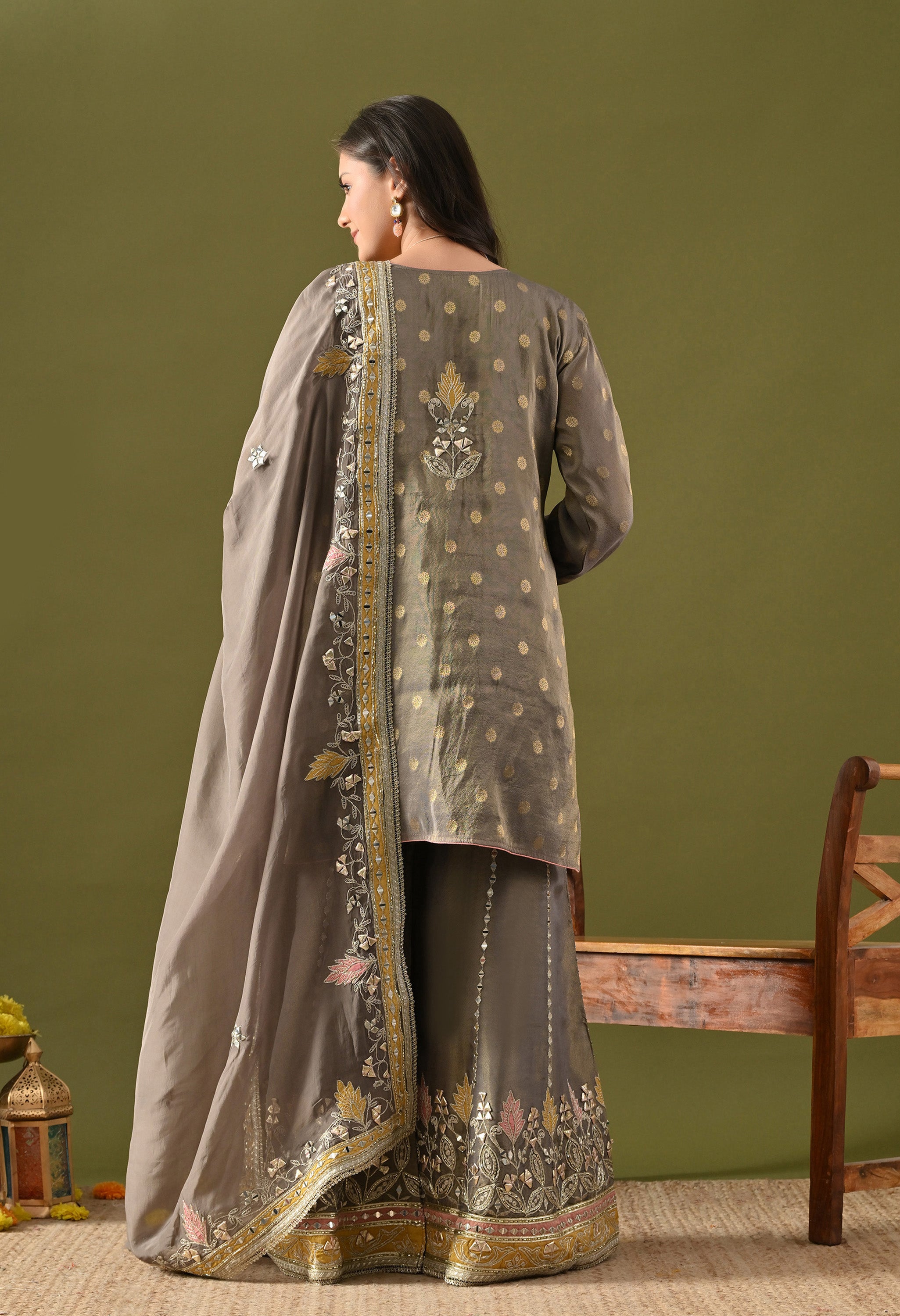 Green Sharara Set
