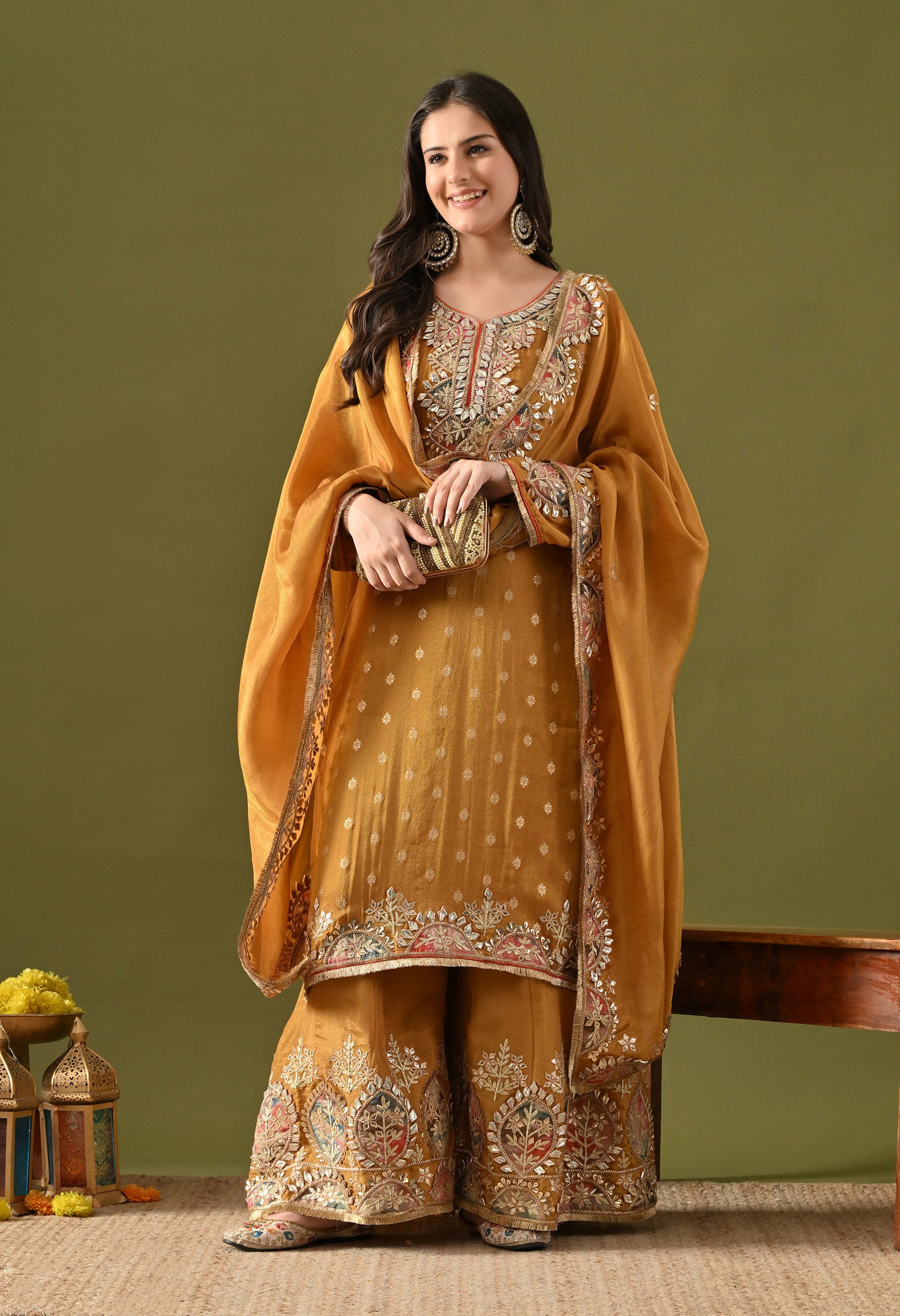 Dark Golden Yellow Sharara