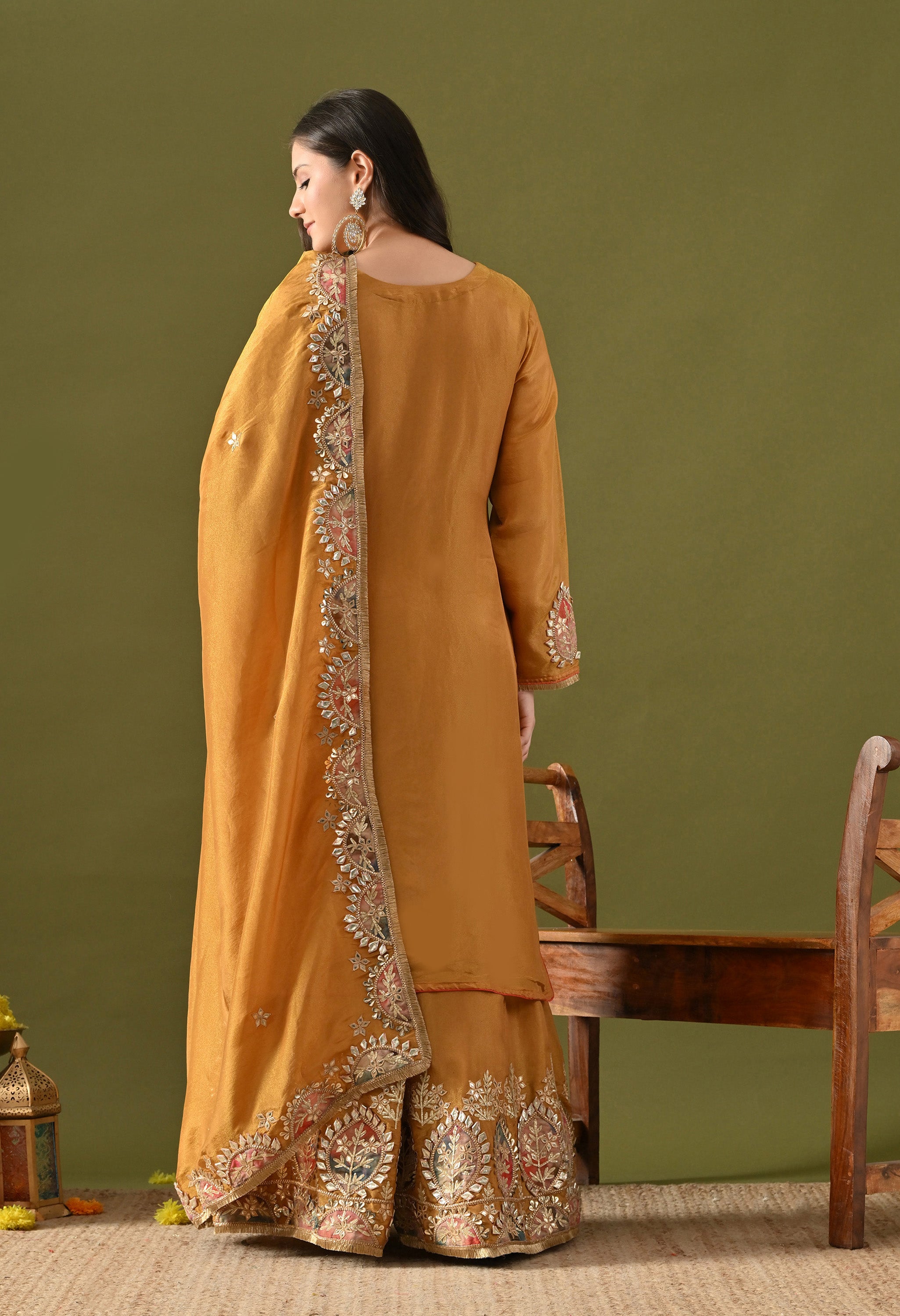 Dark Golden Yellow Sharara