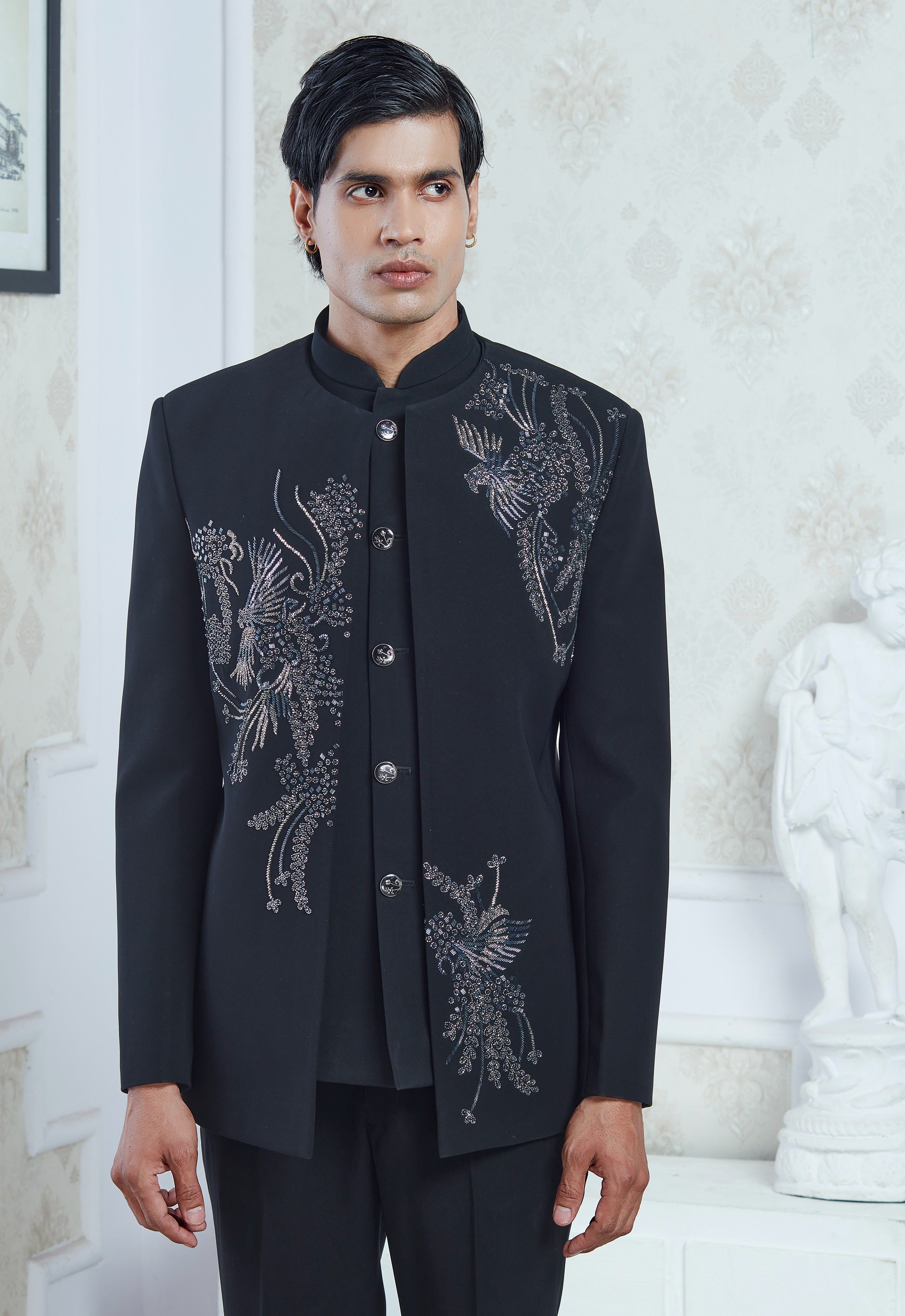 Wild Hunting Eagle Indowestern Set