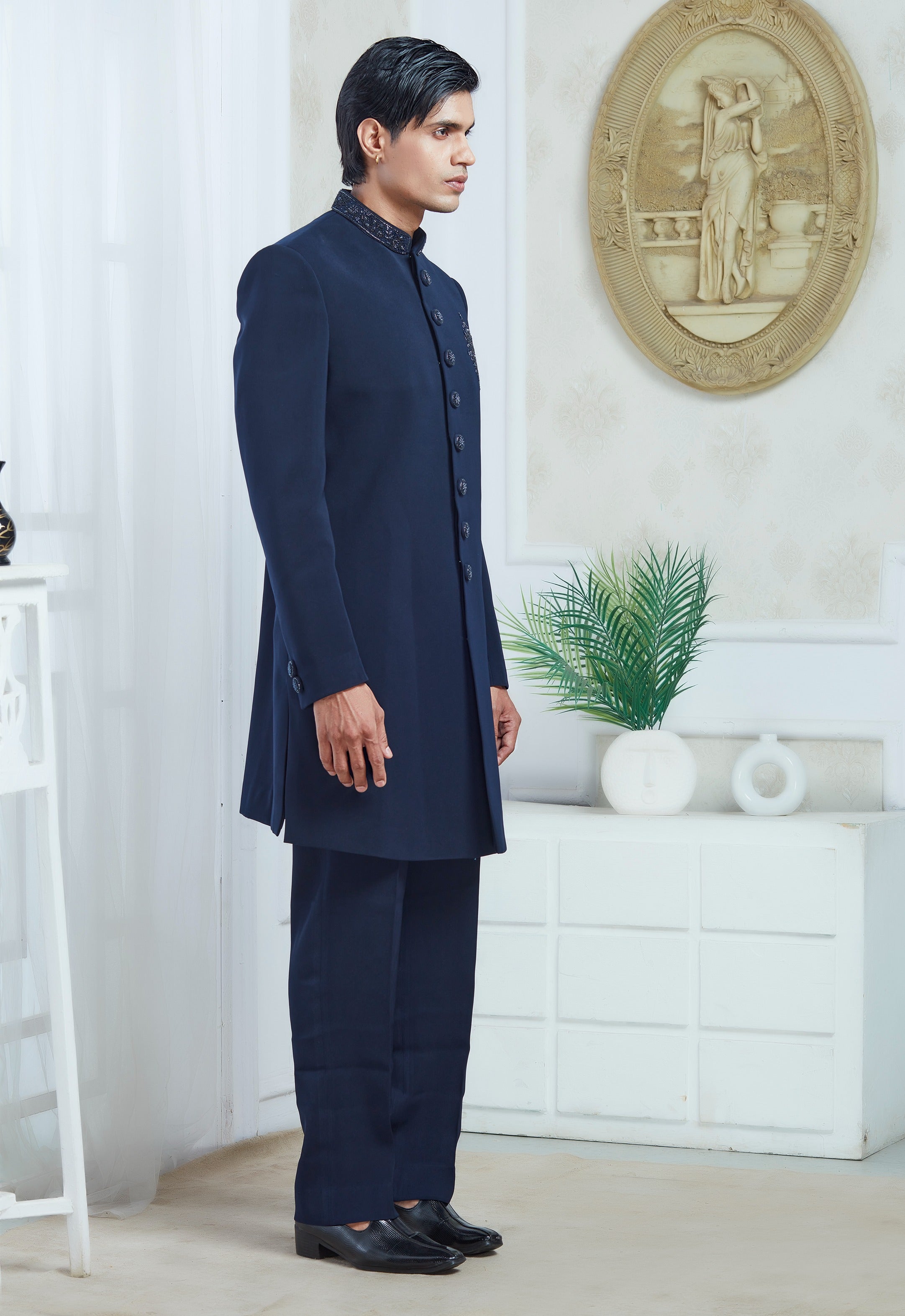 Navy Blue Achkan