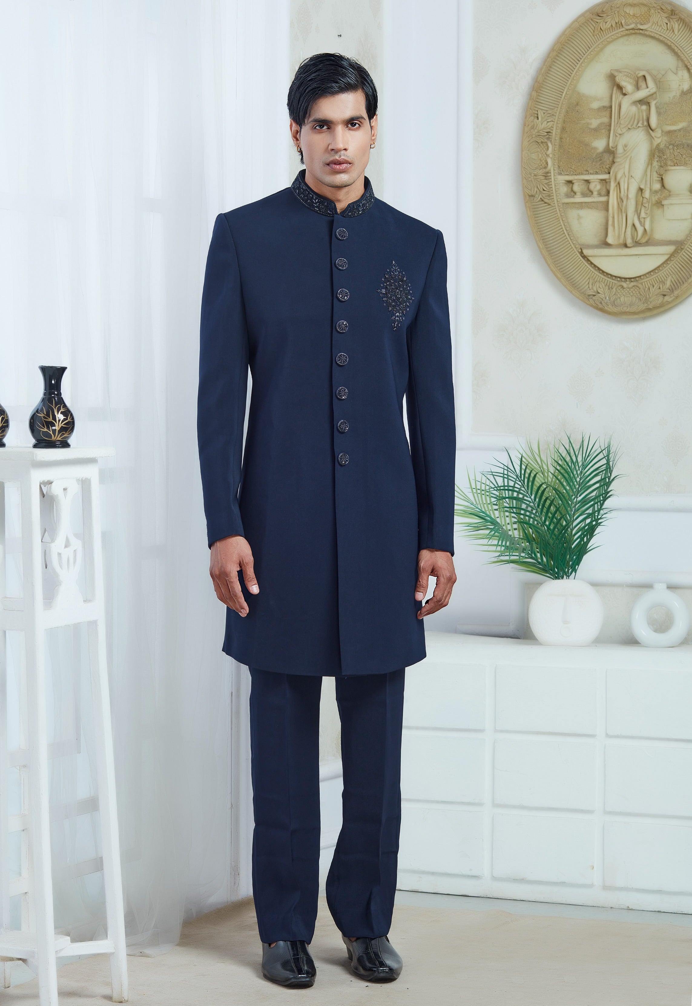Navy Blue Achkan