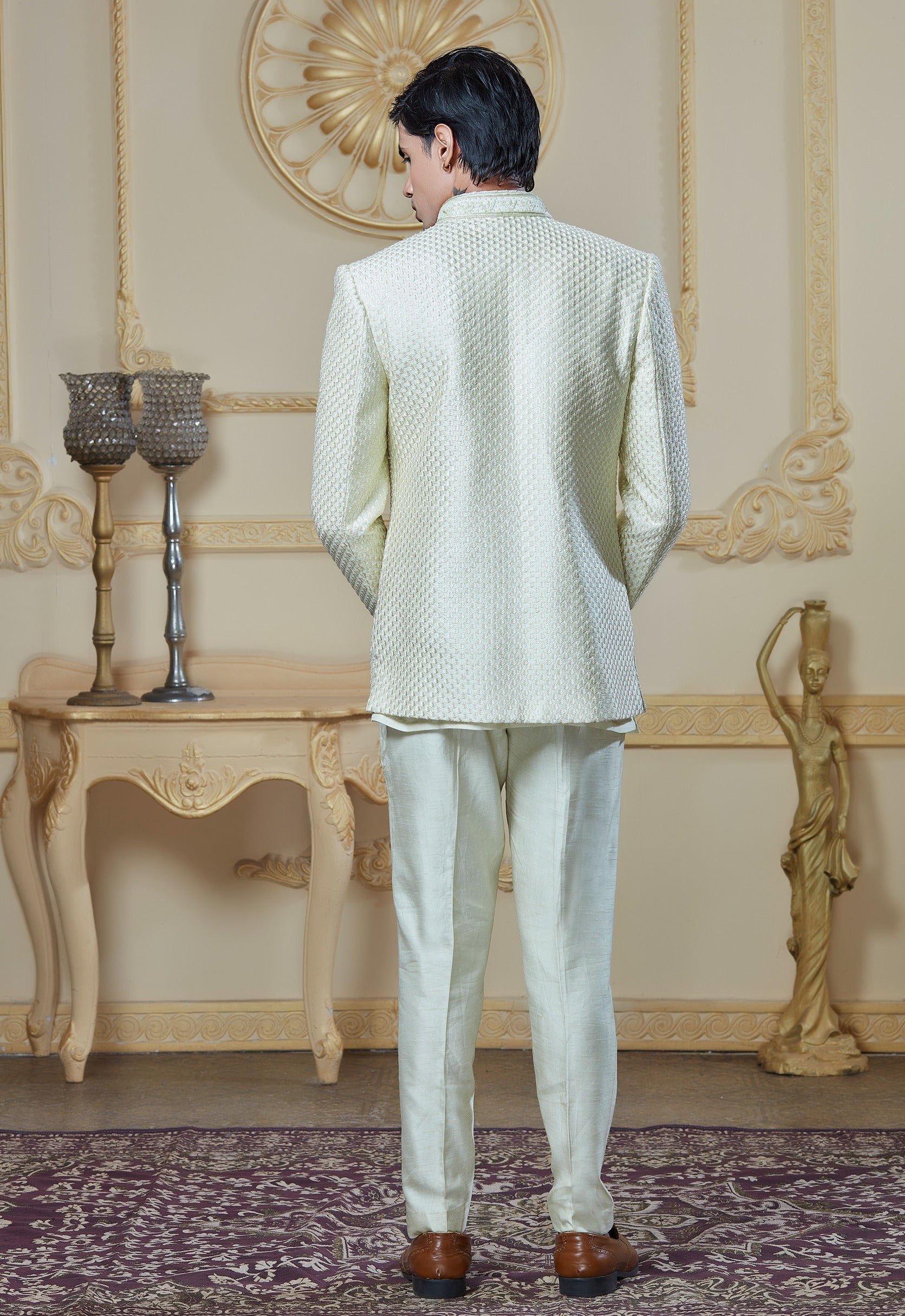 Lime Yellow Indowestern Set
