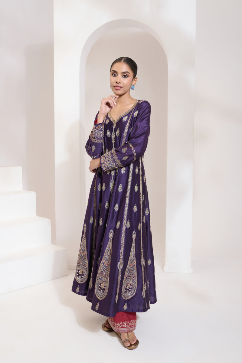 Afsana Anarkali Set –Purple