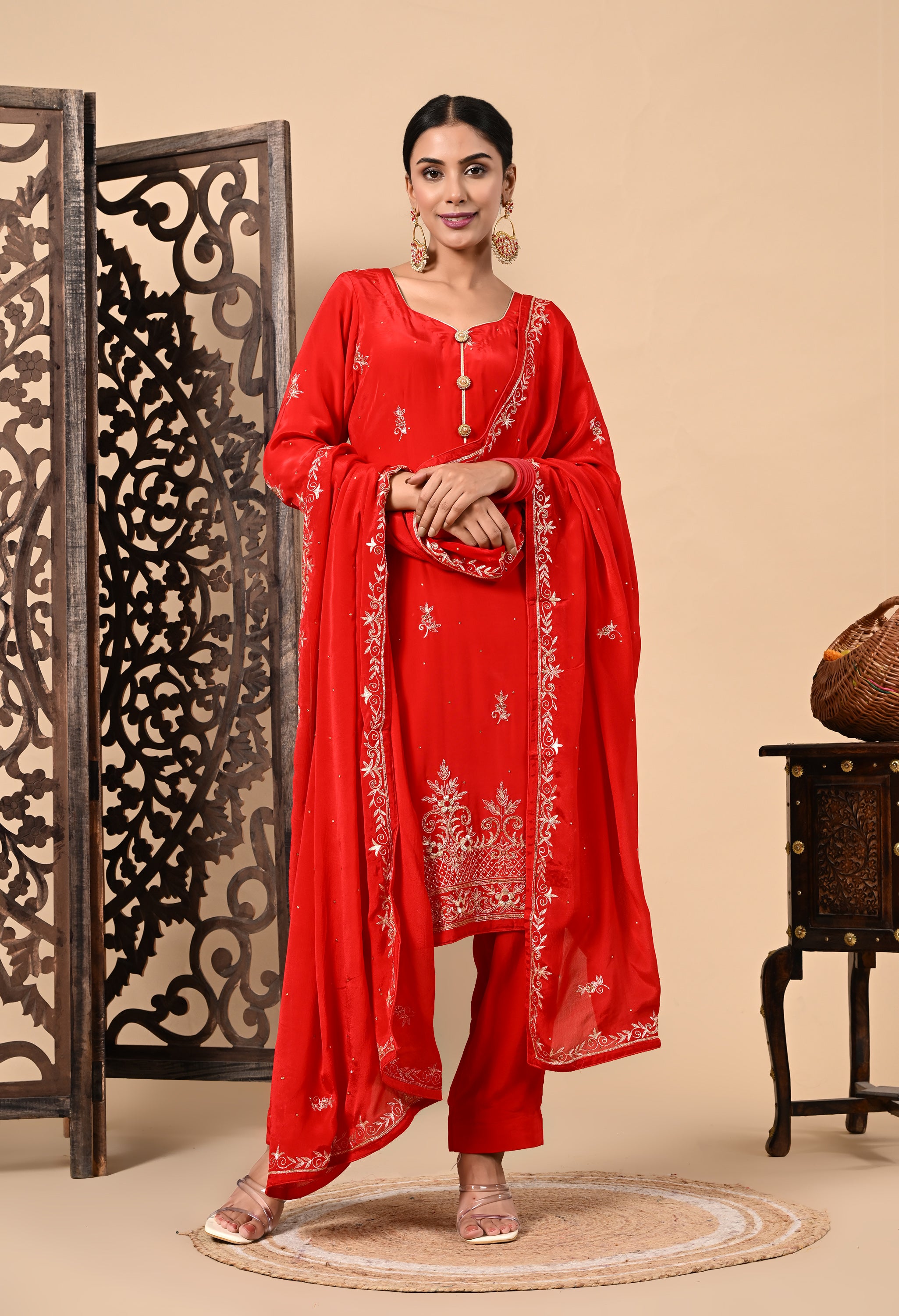 Red Kurta Set