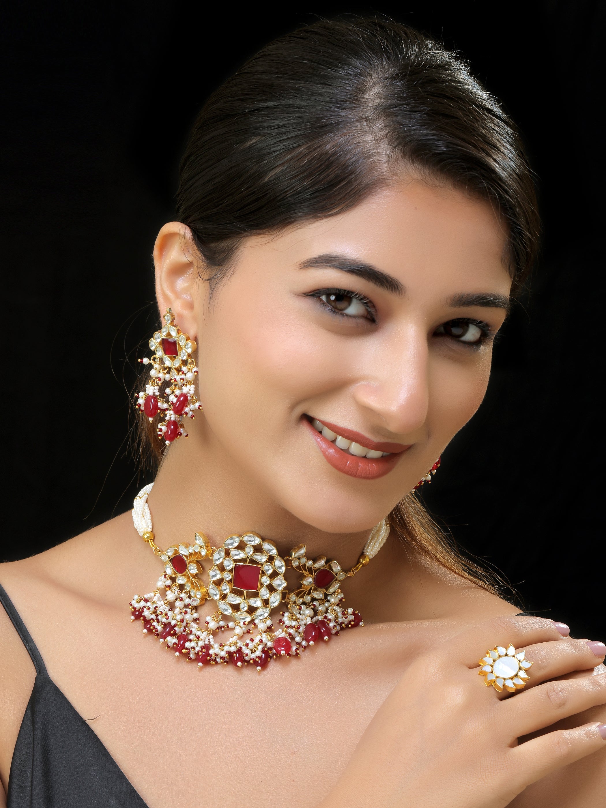 Gold finish Kundan Necklace set