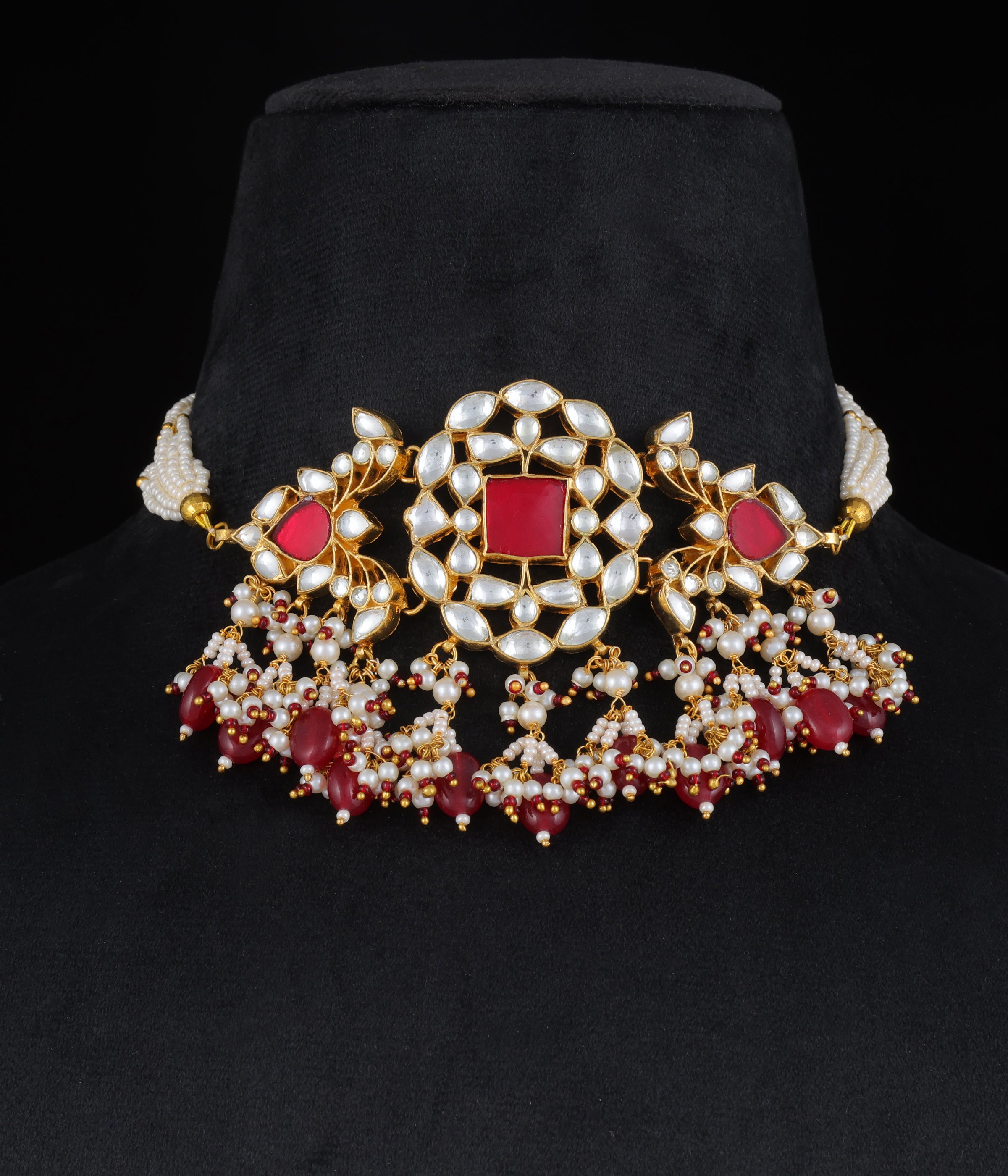 Gold finish Kundan Necklace set