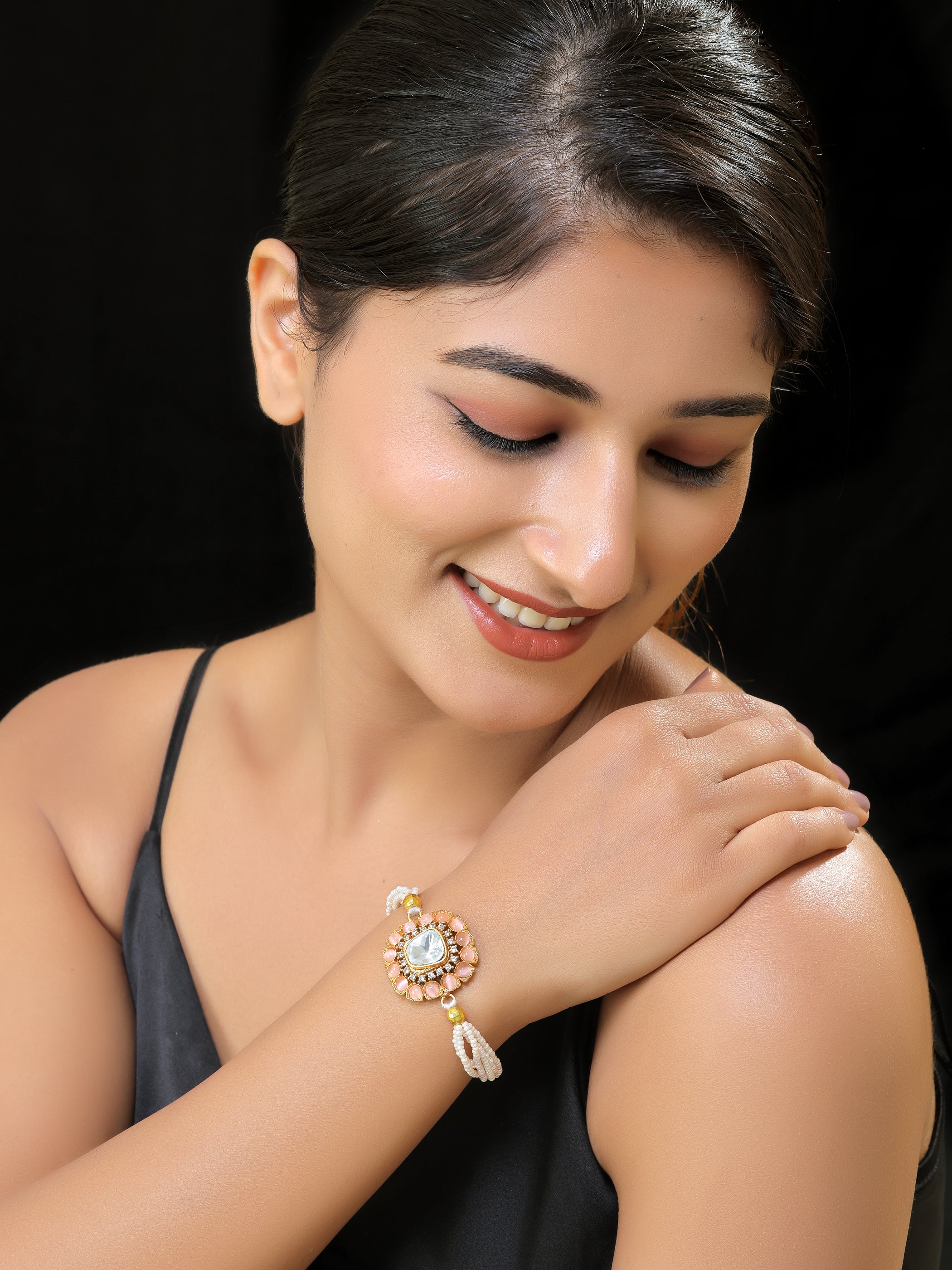 Gold finish Kundan Bracelet