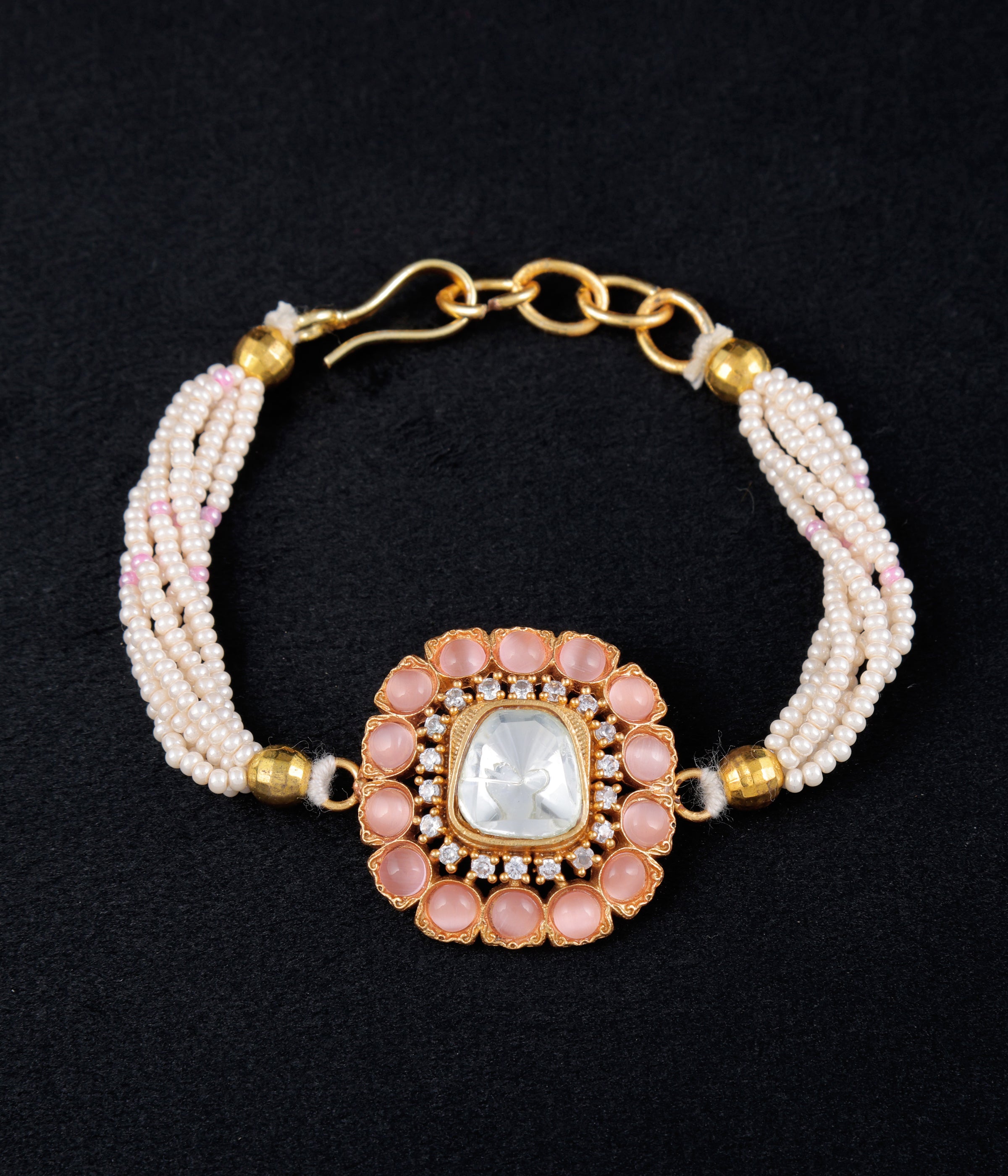 Gold finish Kundan Bracelet