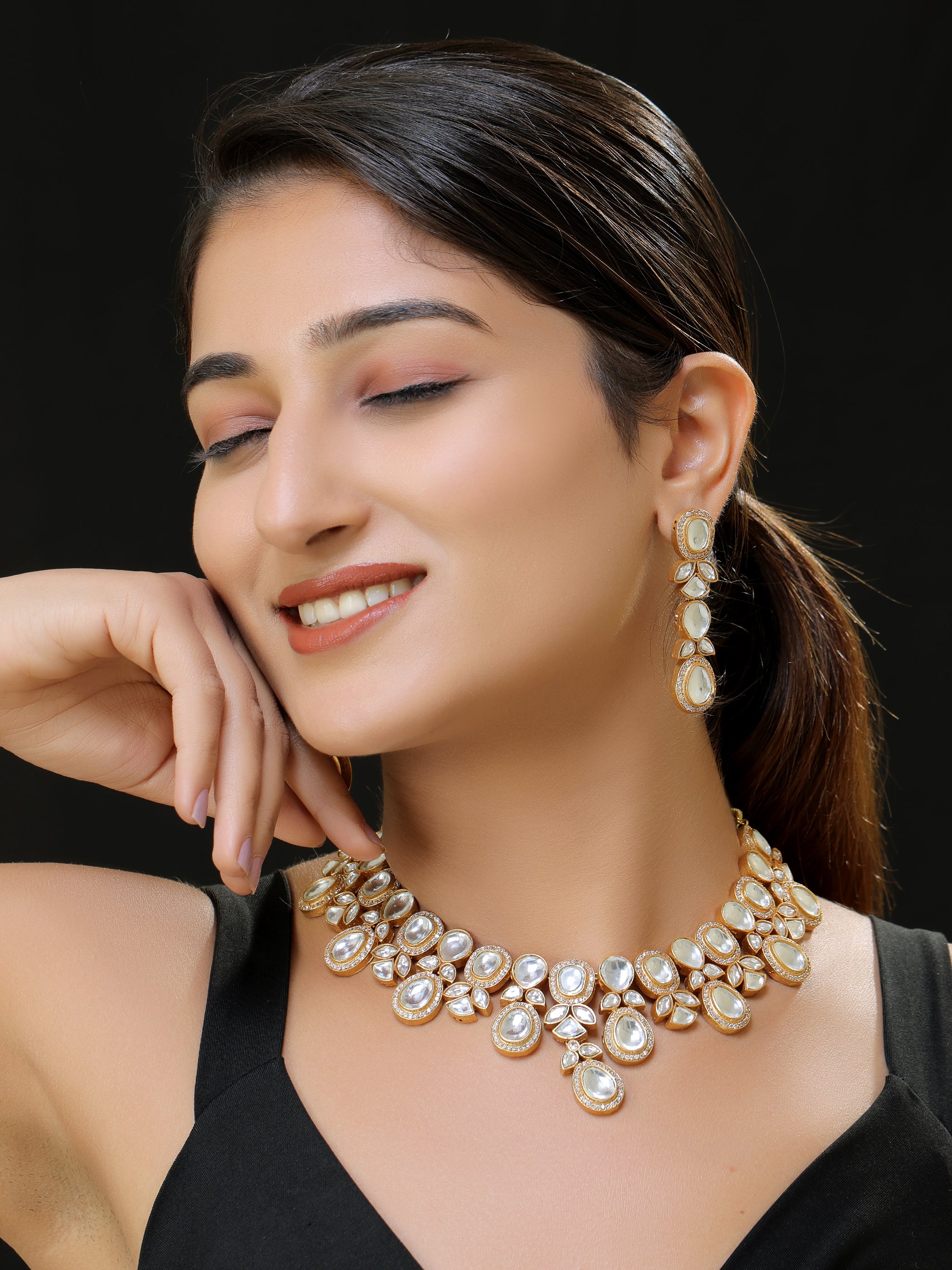 Faux Polki Necklace set