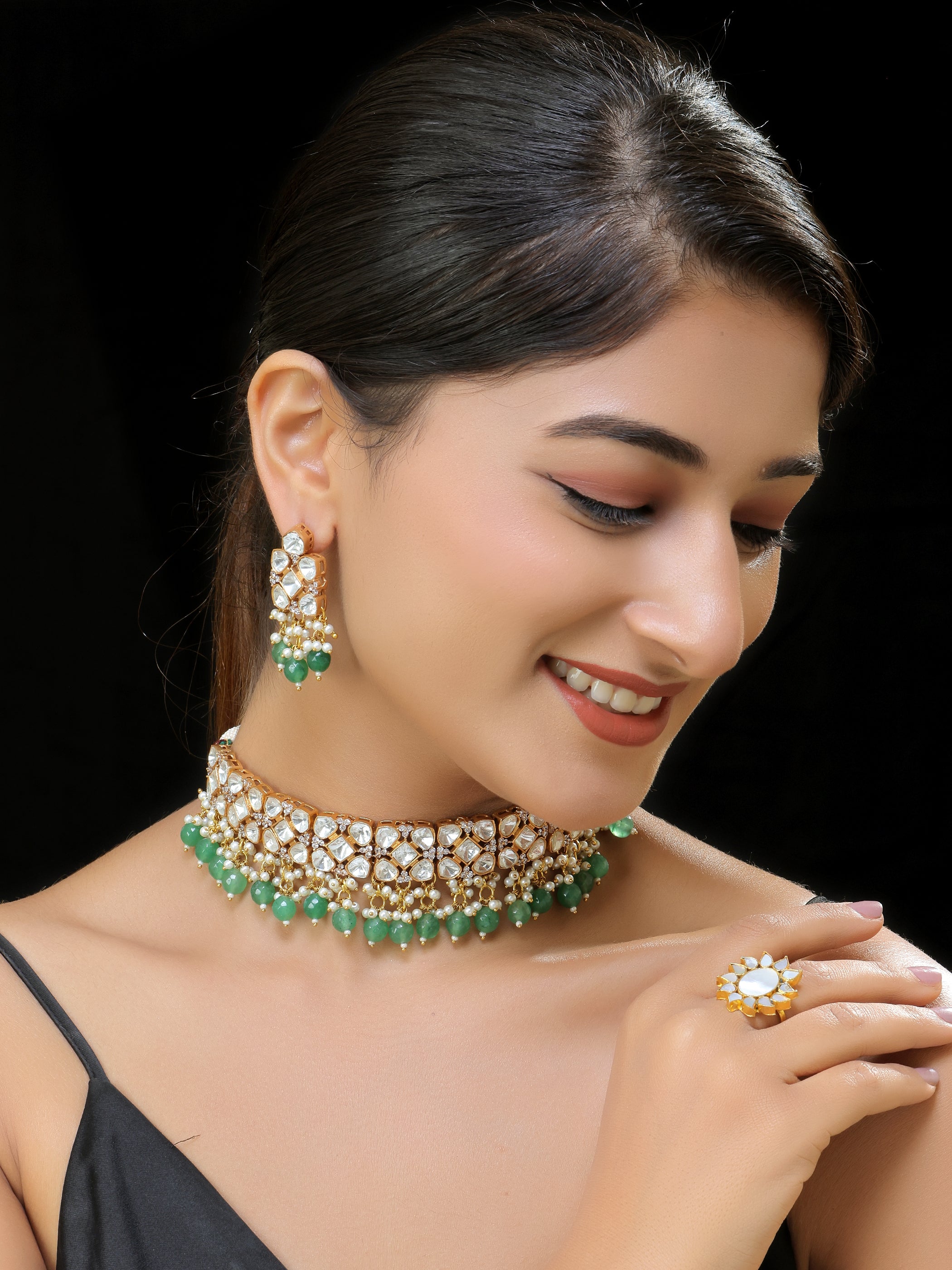 Gold finish Kundan Necklace set