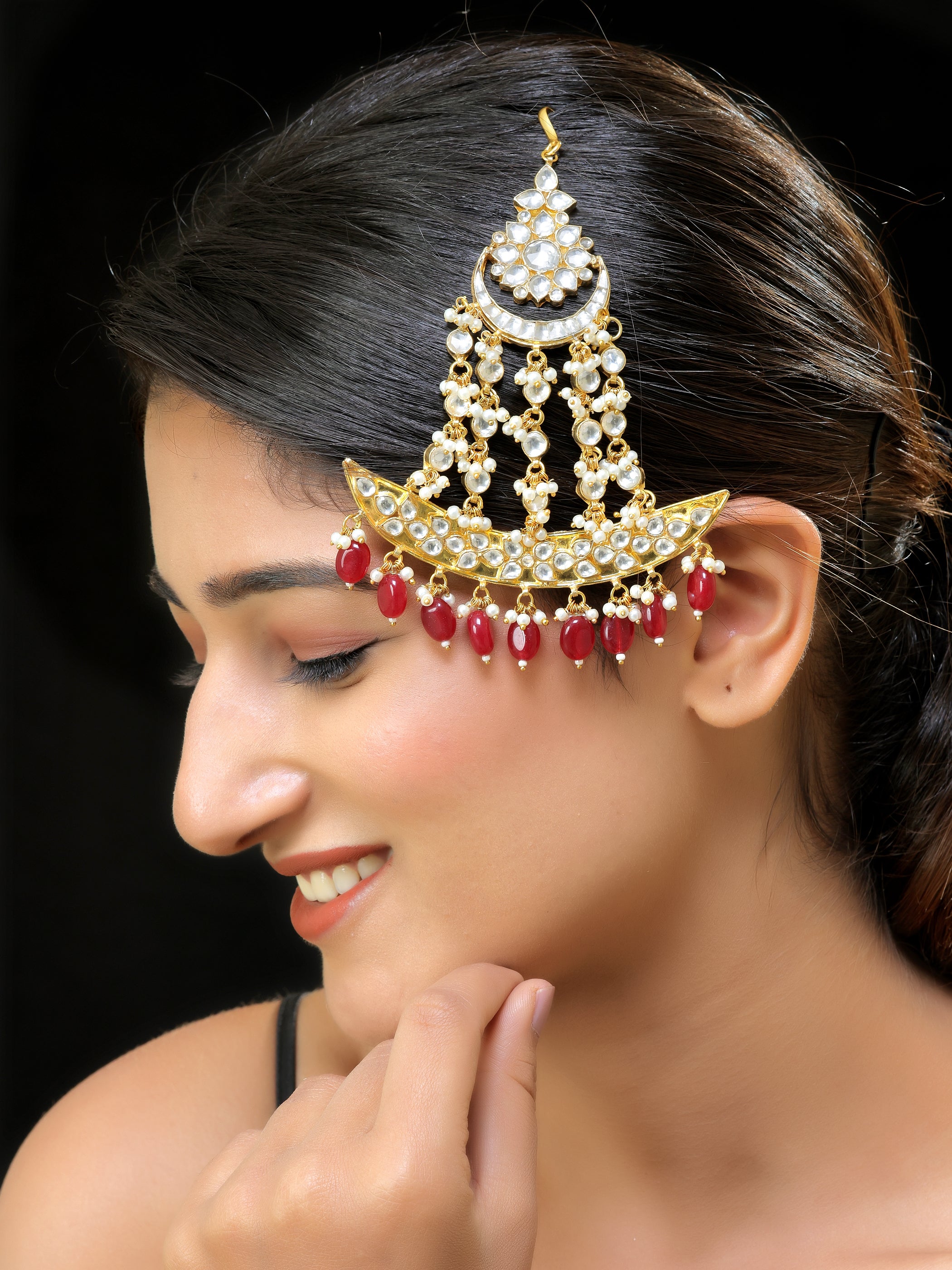 Gold finish kundan Side passa