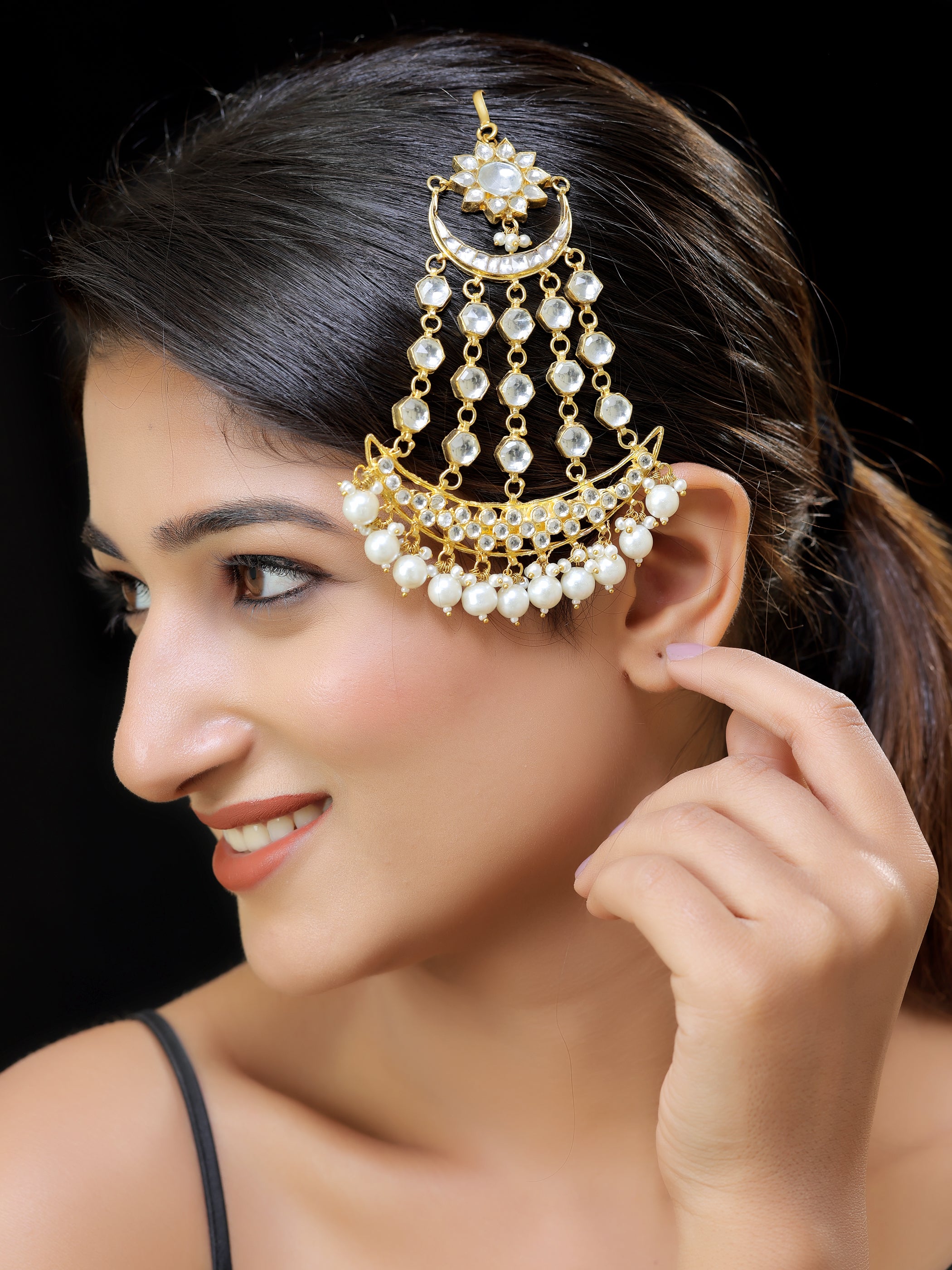 Gold finish kundan Side passa