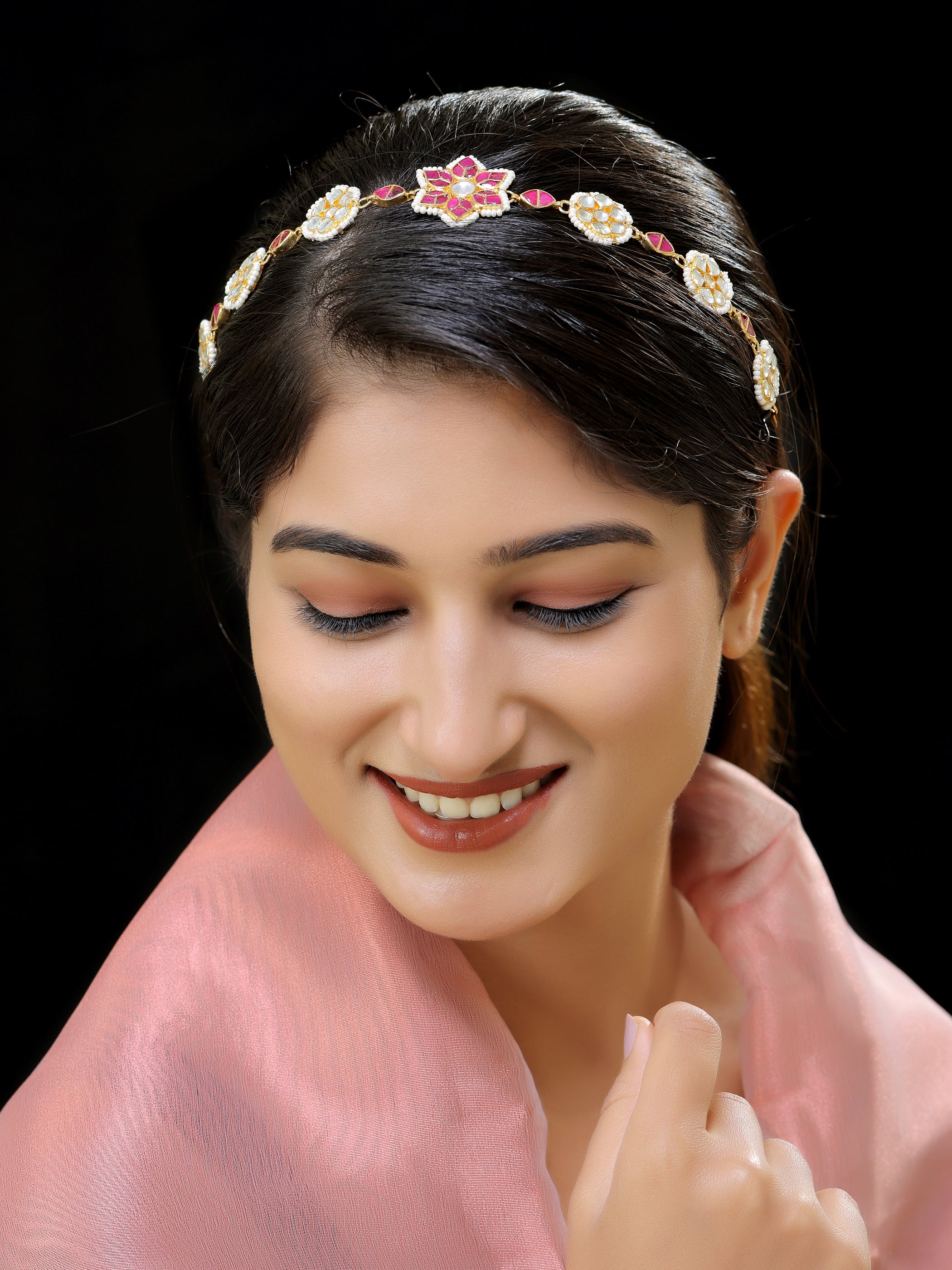 Gold finsh Kundan Sheeshphool/hairband