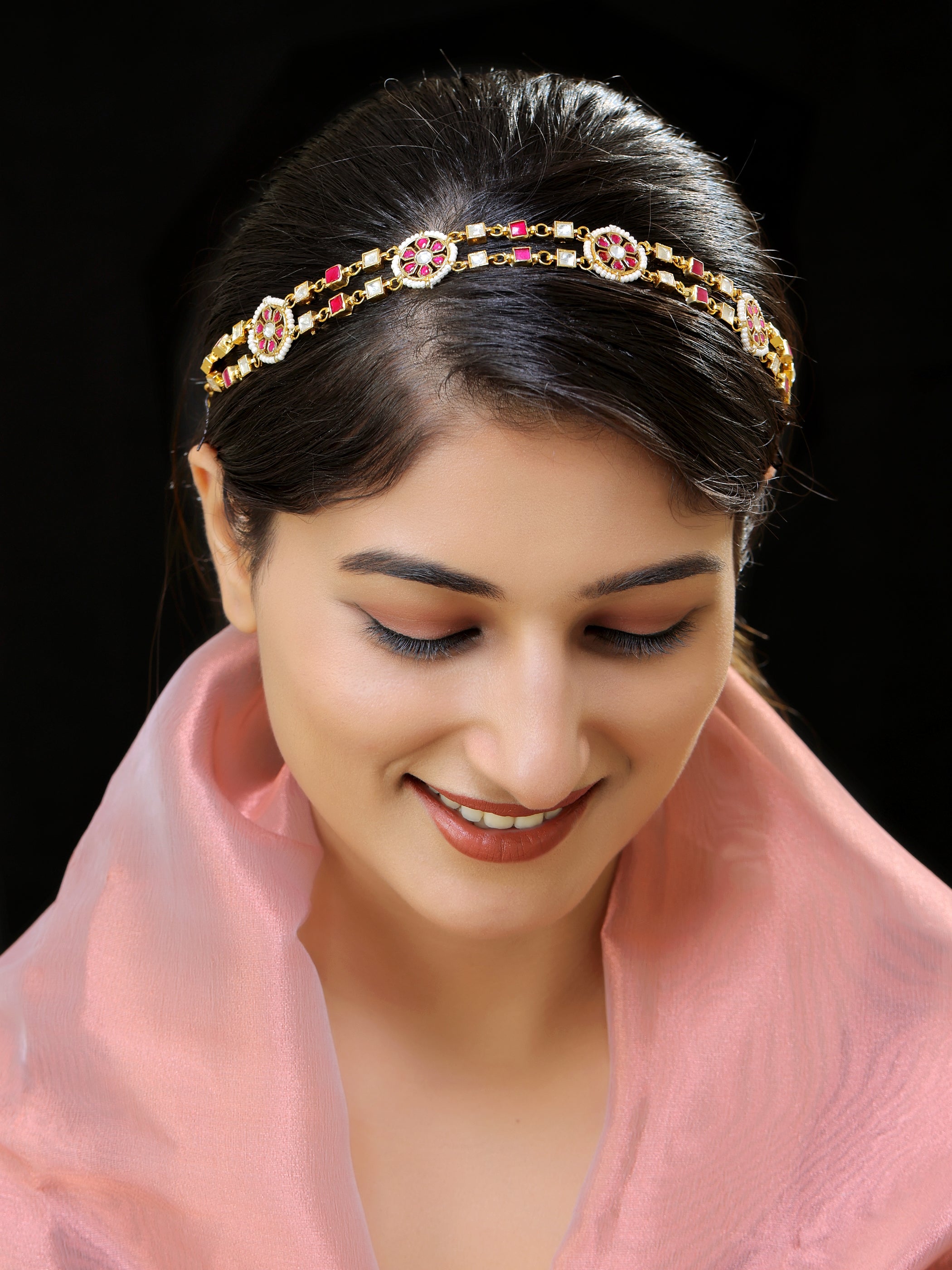 Gold finsh Kundan Sheeshphool/hairband