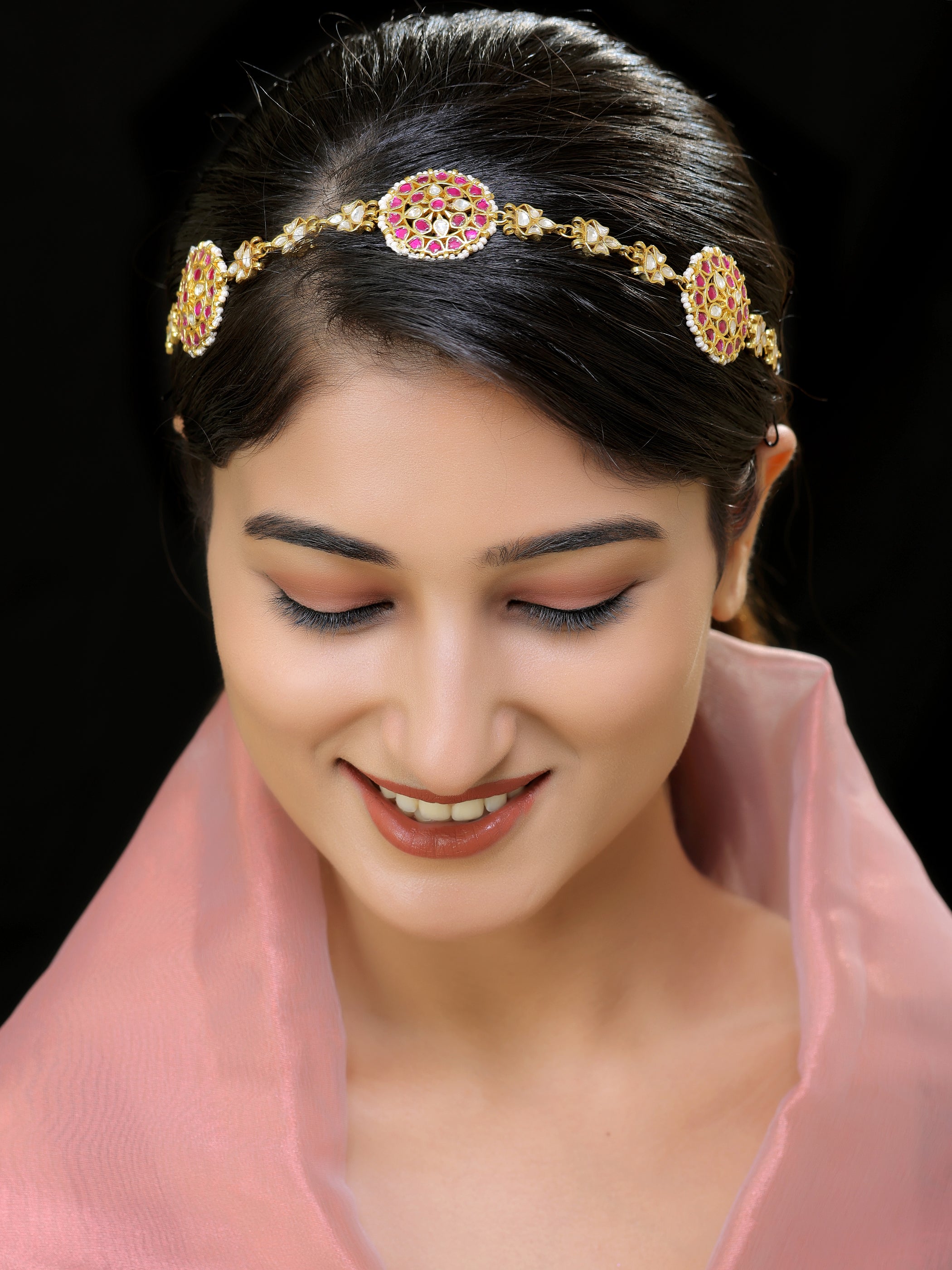 Gold finsh Kundan Sheeshphool/hairband