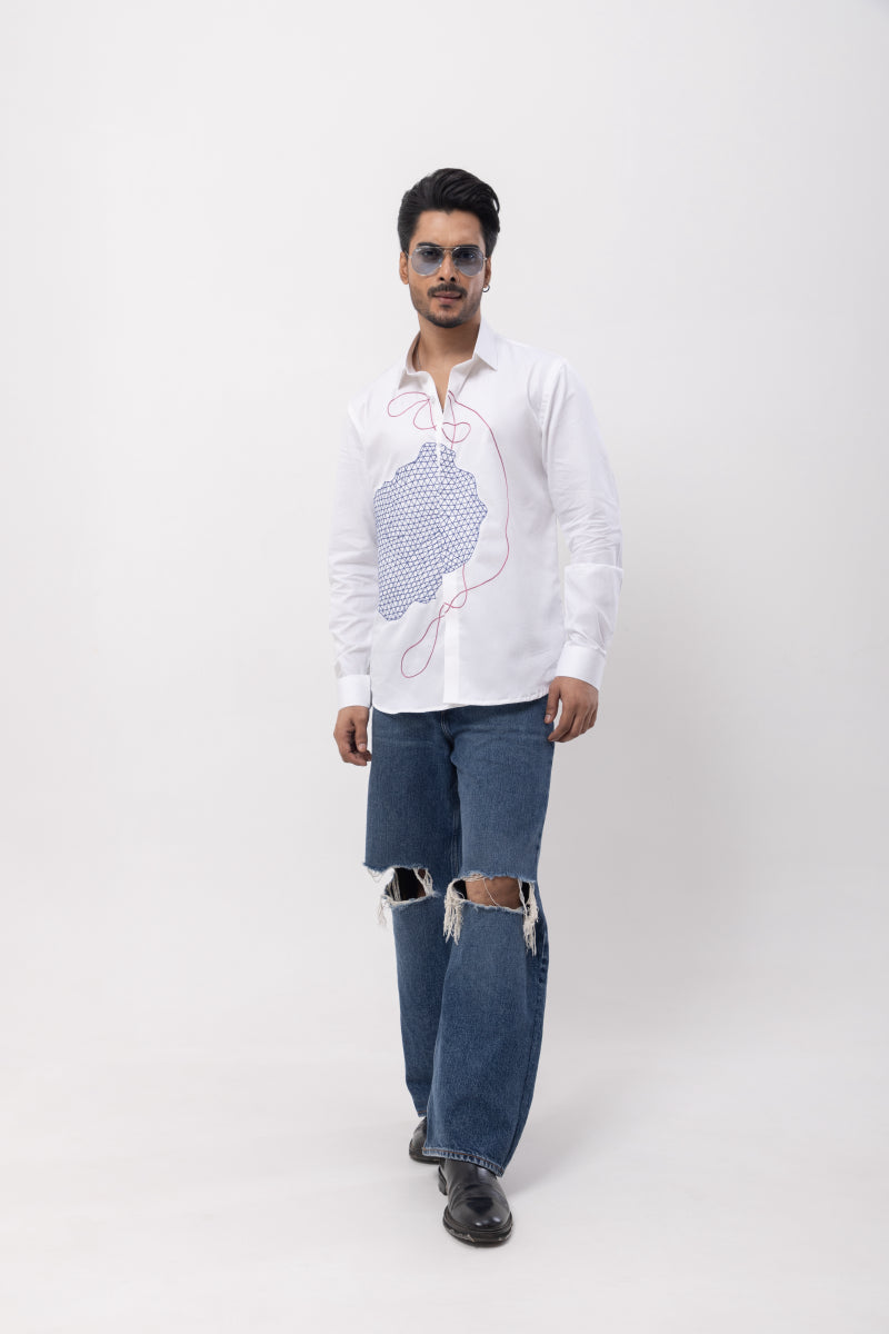 Brain - Hand Embroidered Designer Shirt