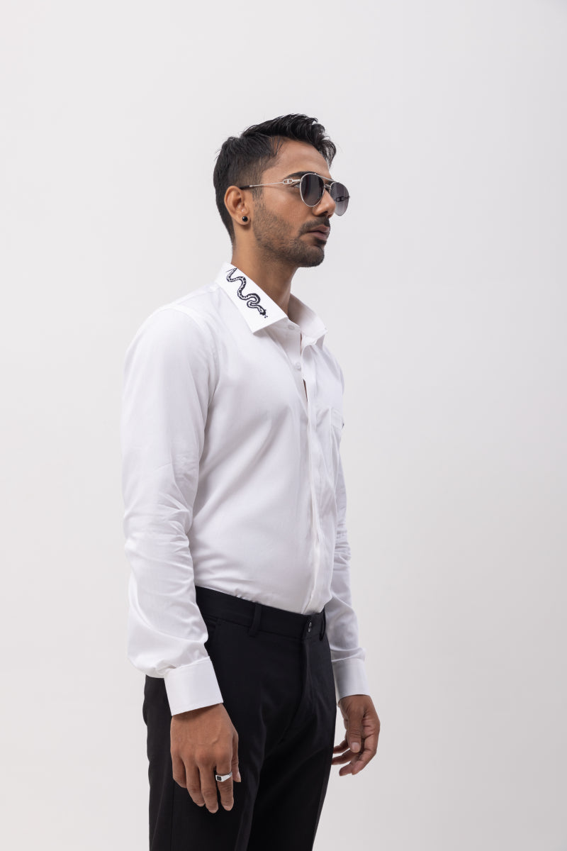 3 Snakes - Hand Embroidered Designer Shirt