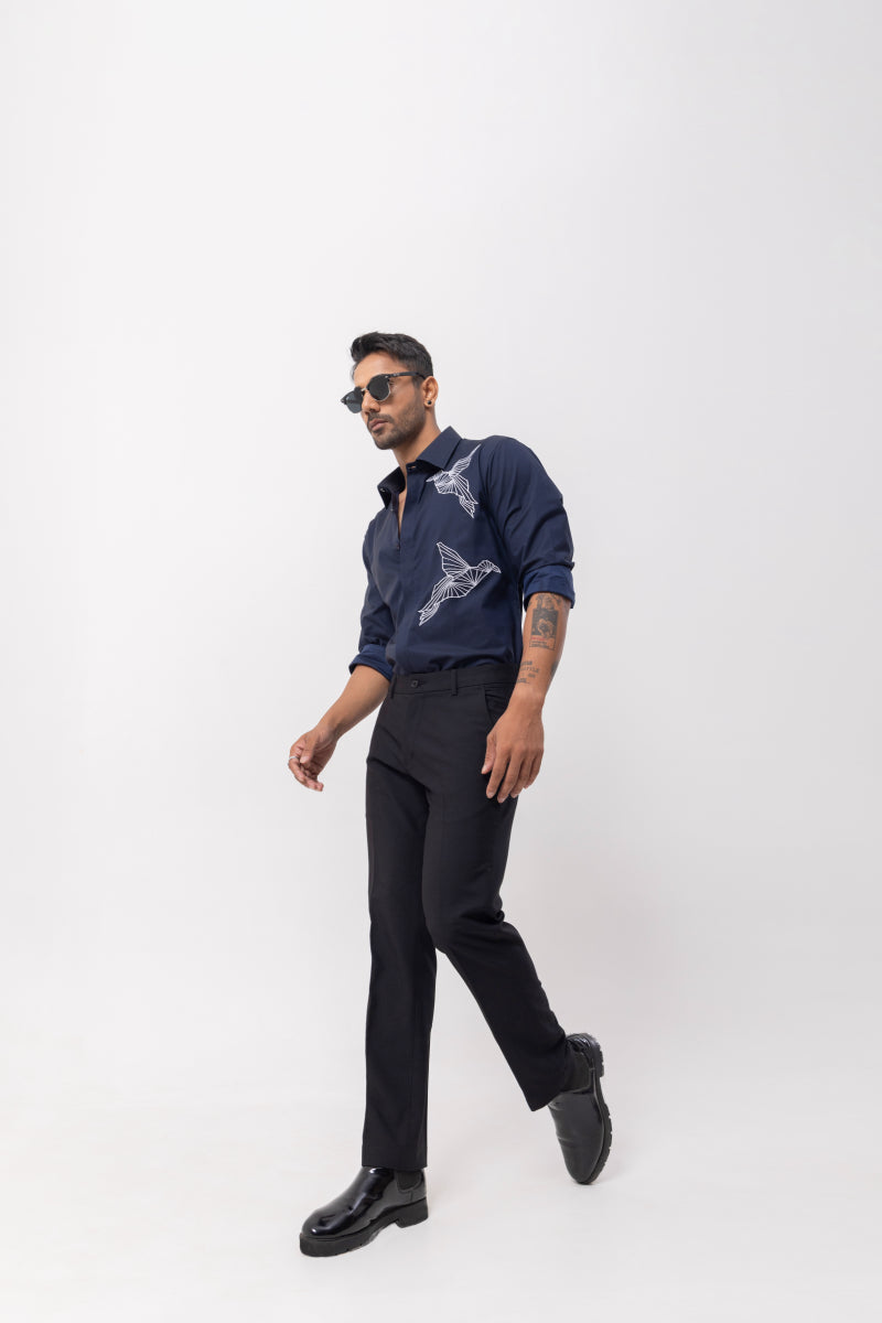 Origamibird - Hand Embroidered Designer Shirt