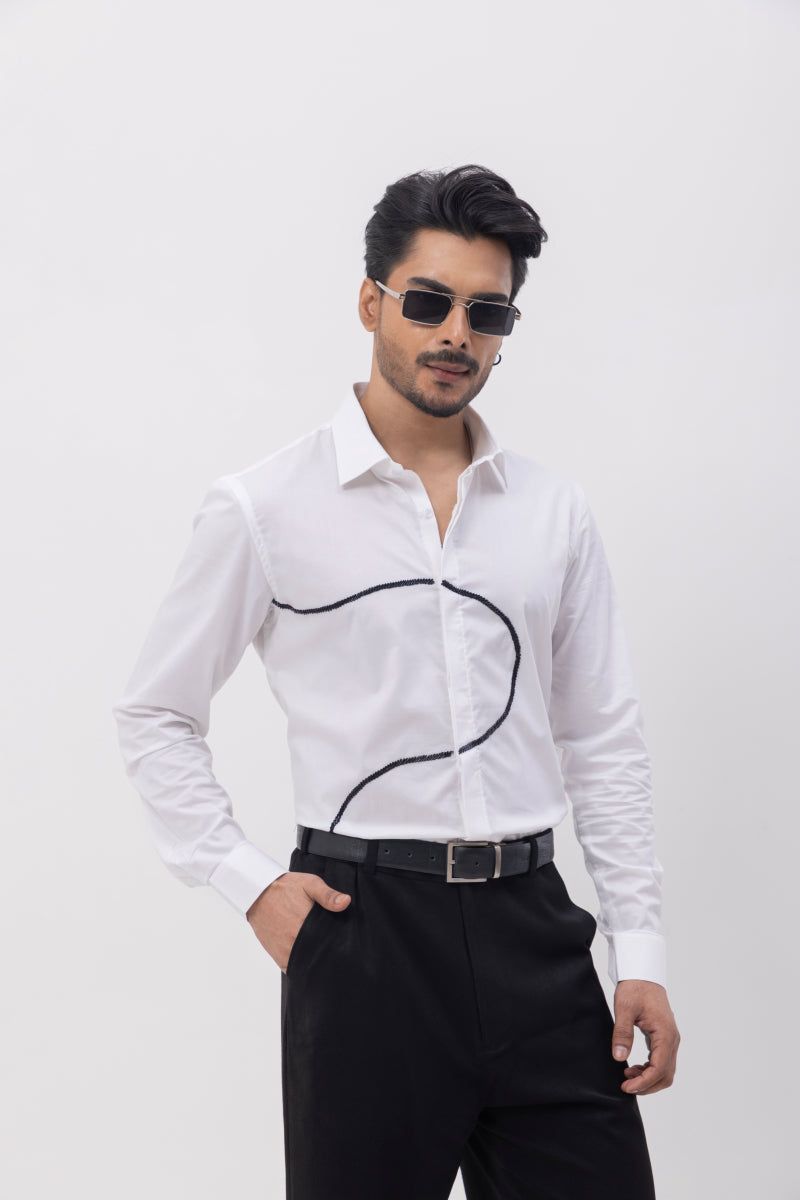 S Cord - Hand Embroidered Designer Shirt