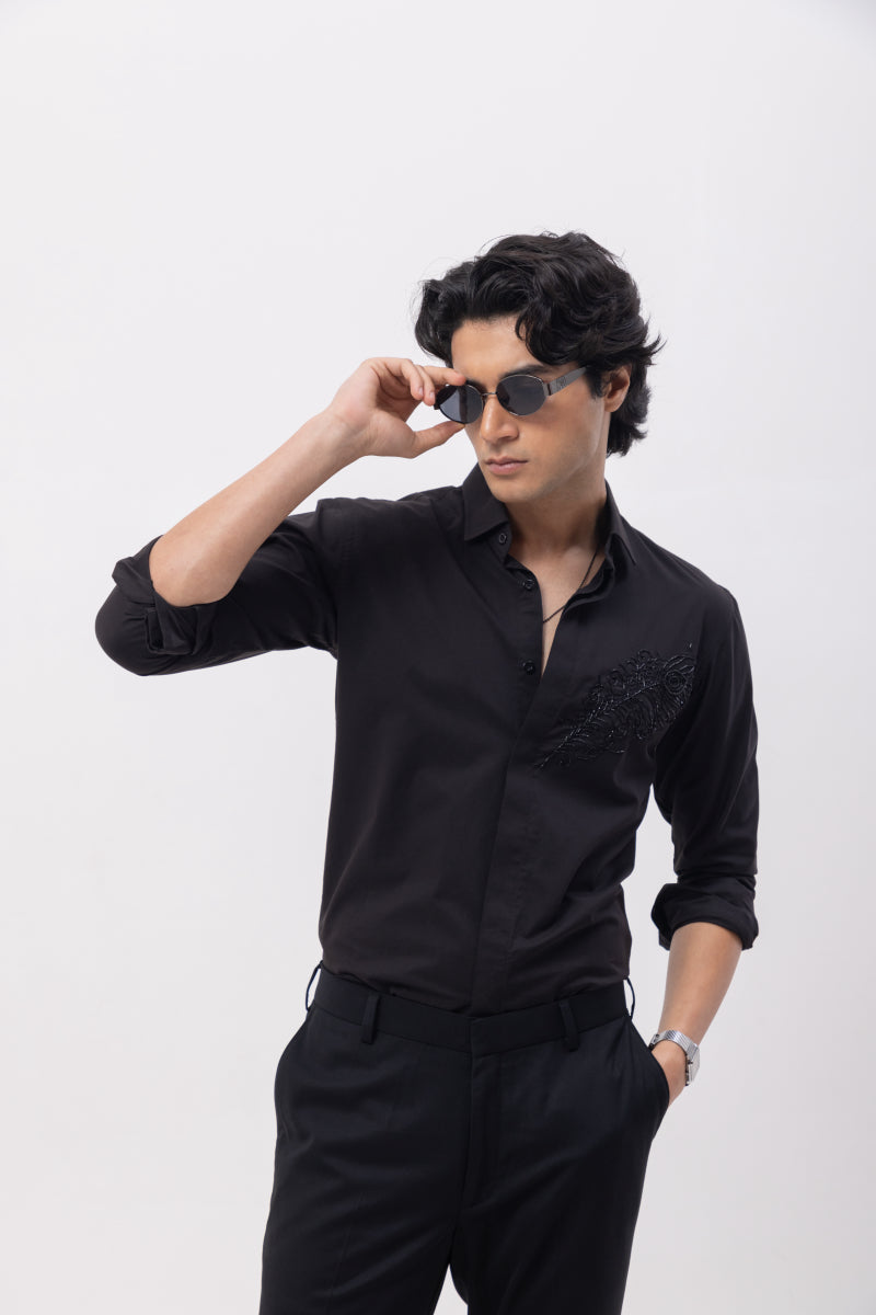 Mor Pankh - Hand Embroidered Designer Shirt