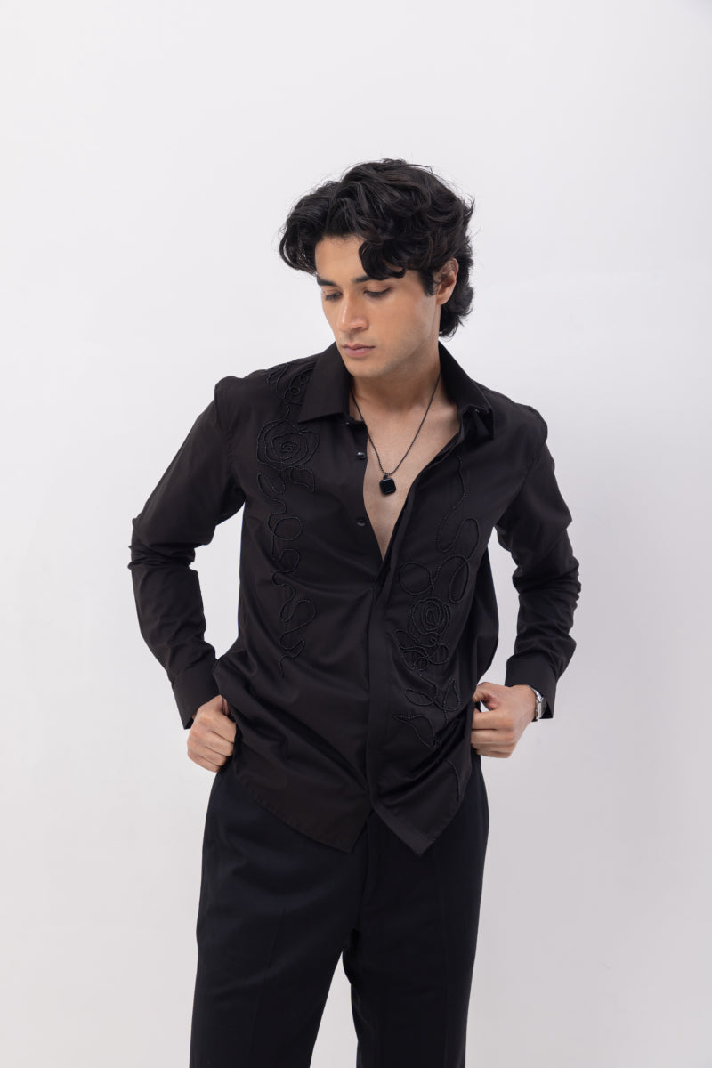 Rose - Hand Embroidered Designer Shirt
