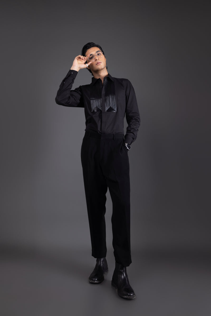 Leather - Hand Embroidered Designer Shirt