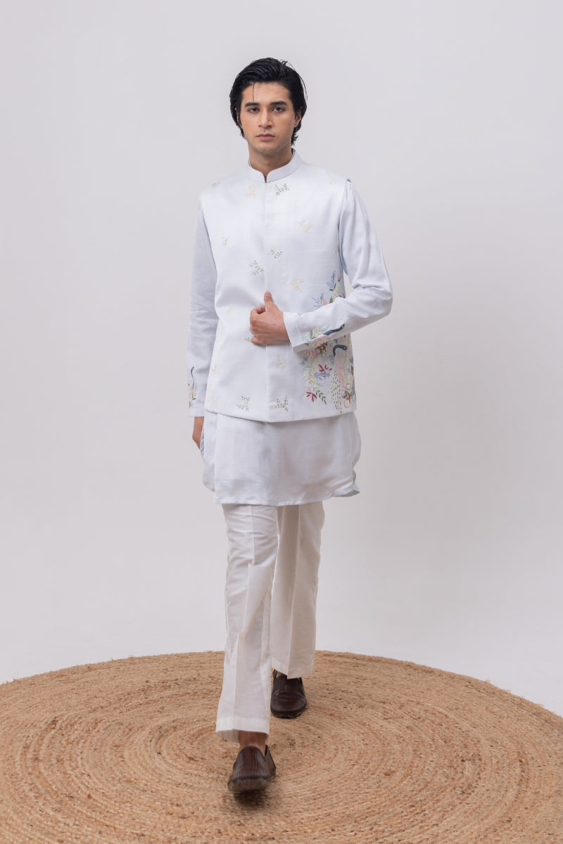 SWAN DESIGNER NEHRU JACKET / BUNDI WITH KURTA & PANT SET
