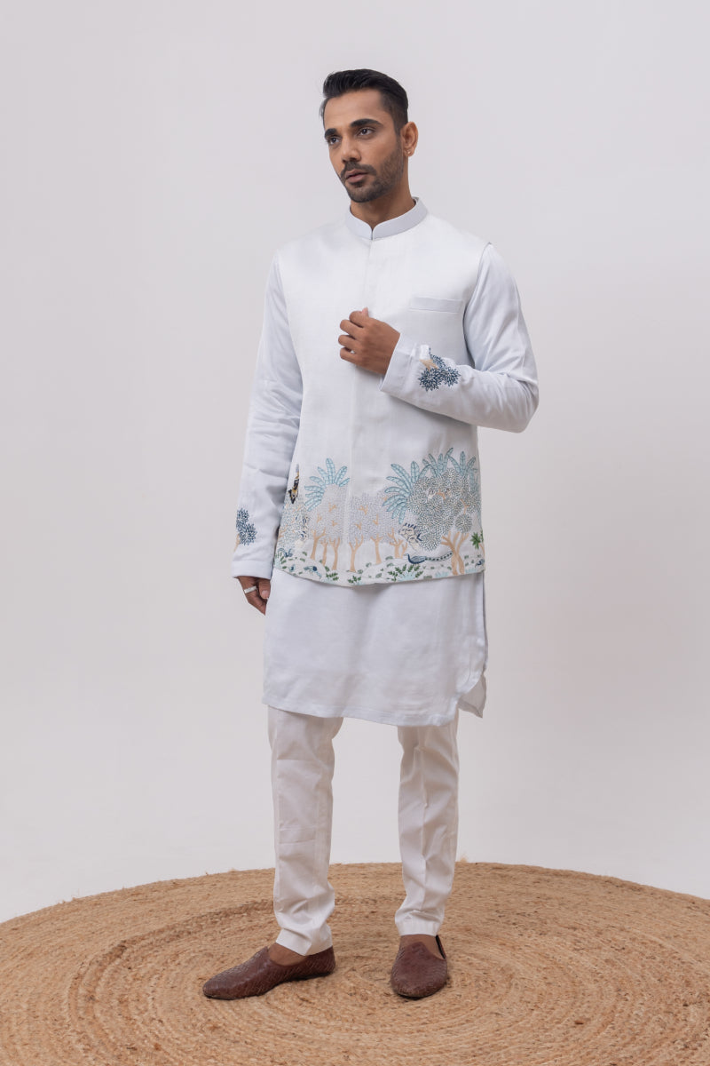 VRINDAVAN DESIGNER NEHRU JACKET WITH KURTA & PANT SET