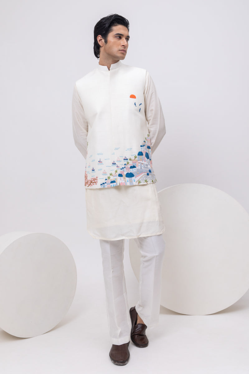 GREECE DESIGNER NEHRU JACKET WITH KURTA & PANT SET