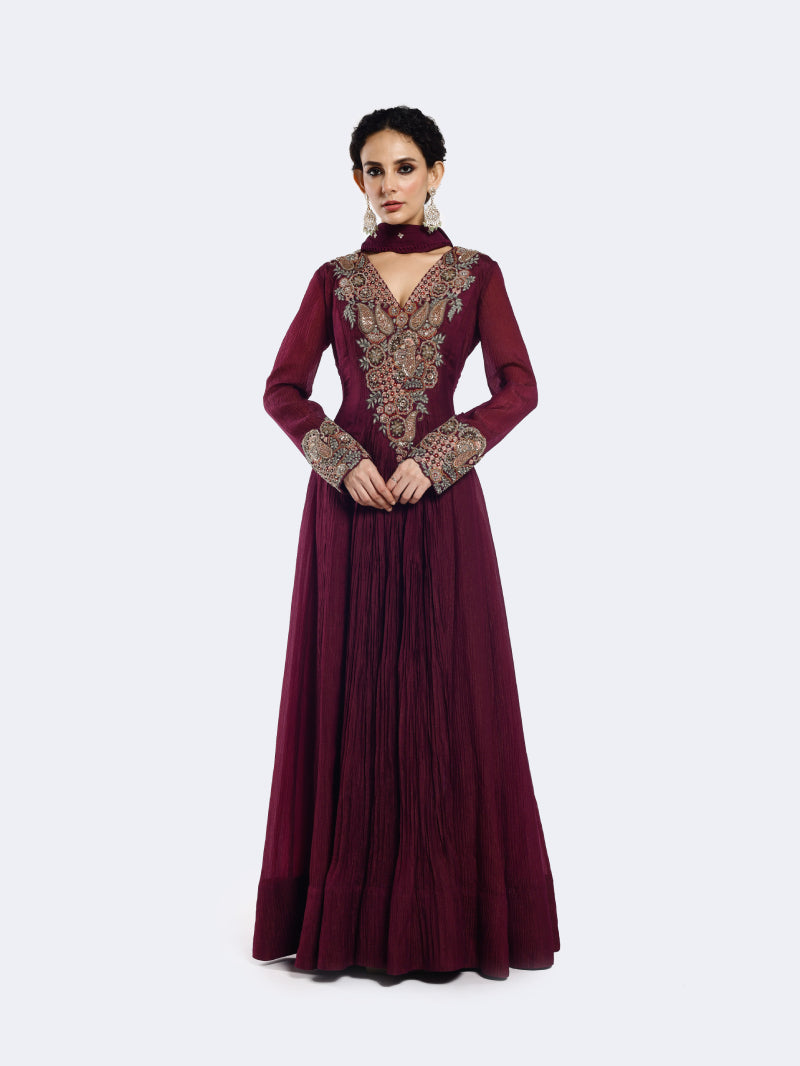 Bedecked Paisley Anarkali Suit set