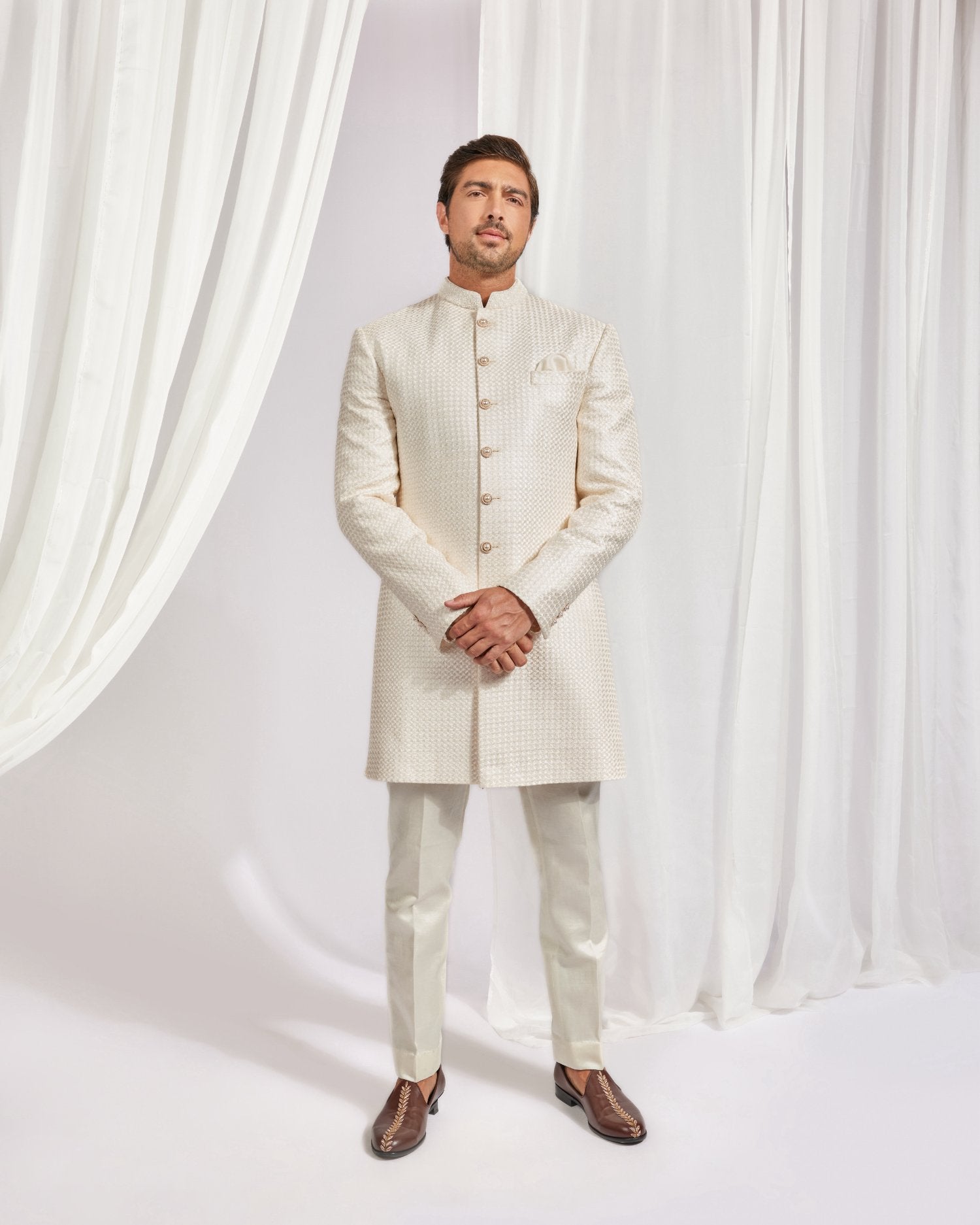 Achkan With Under Kurta And Slim Pants
