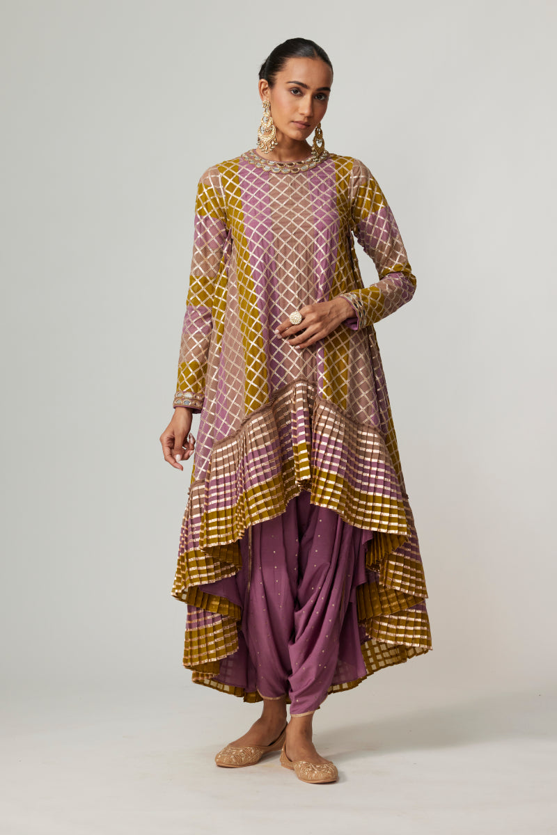 GREEN MULTICOLOR DHOTI KURTA SET