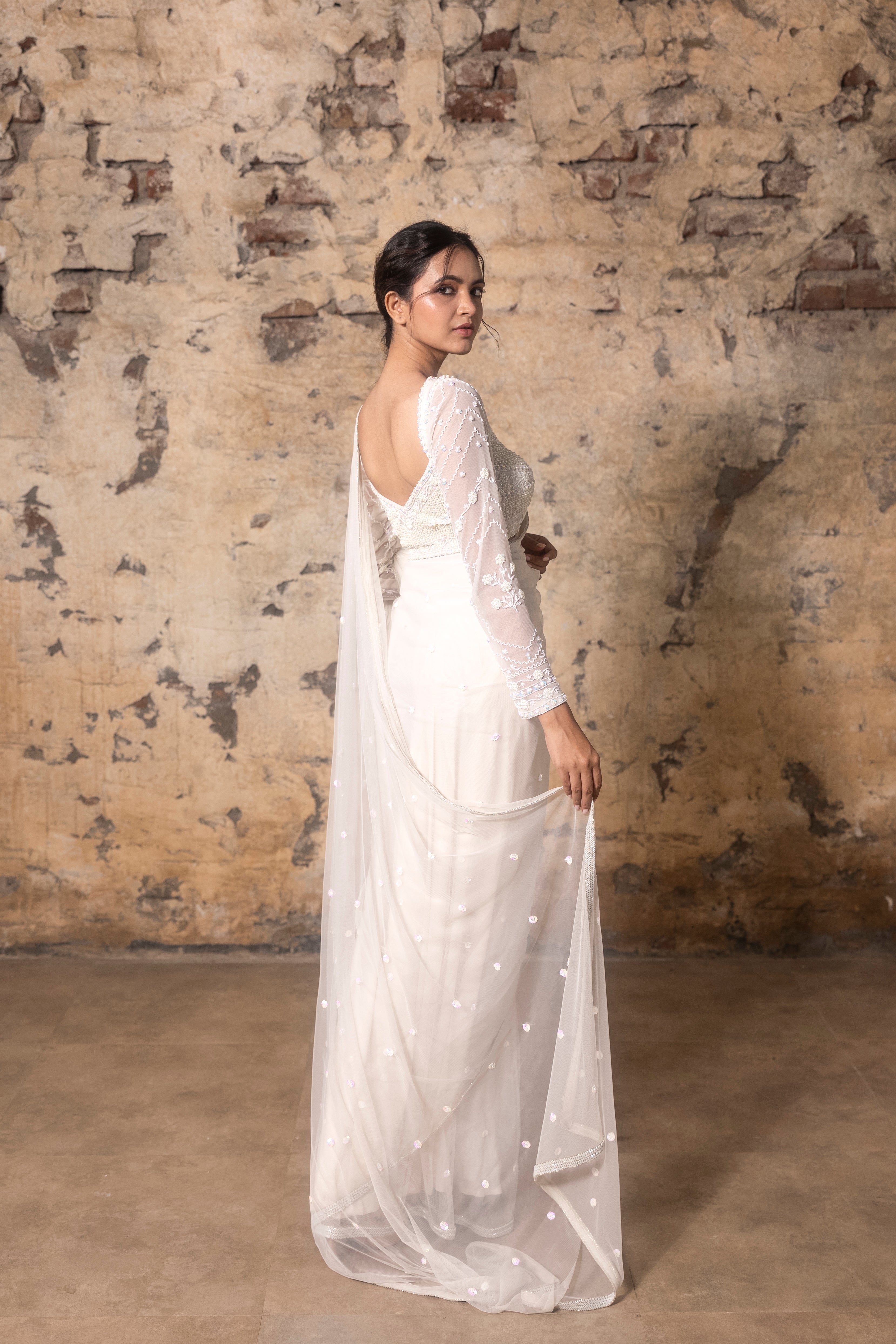 Heavy Hand Embroidered Blouse With Hand Embroidered Saree