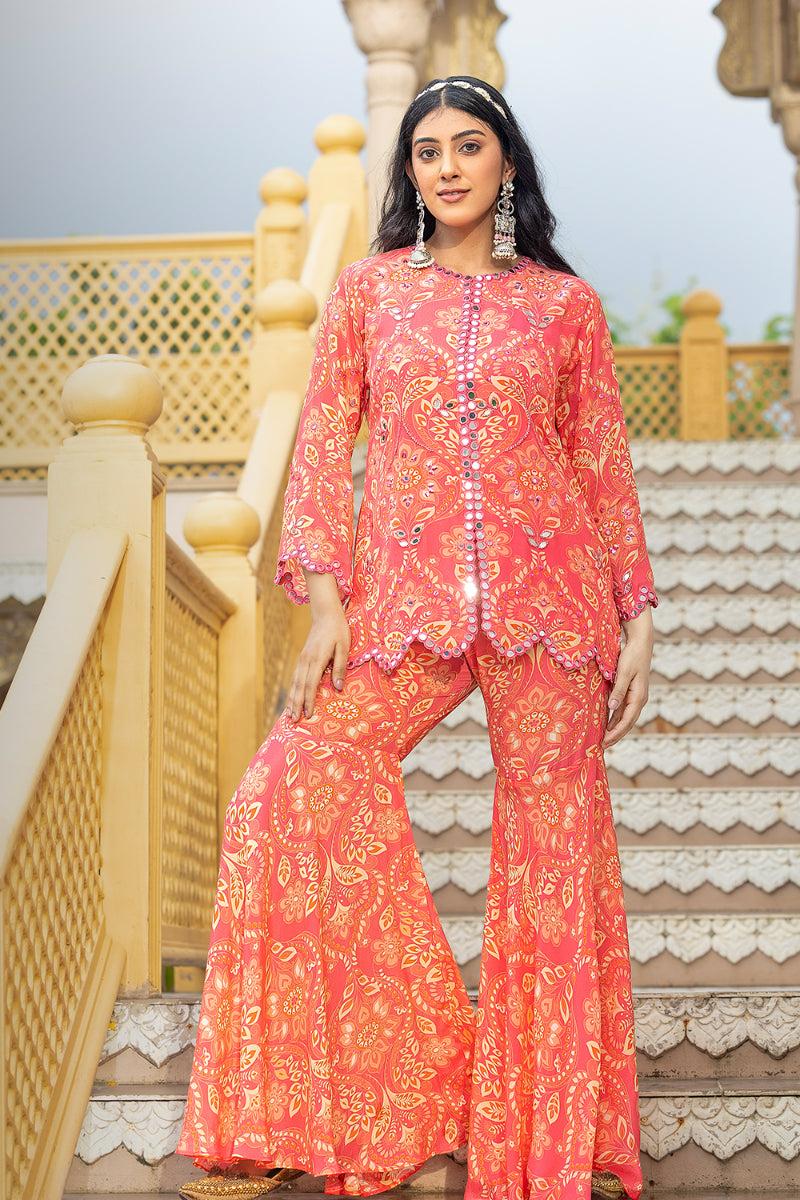 SHARARA PANT + SHORT KURTA - AYAT PINK