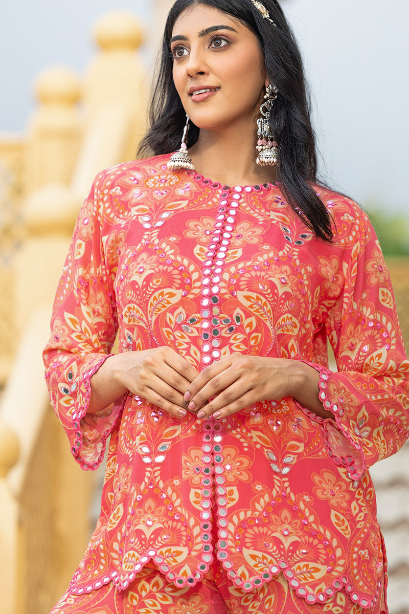 SHARARA PANT + SHORT KURTA - AYAT PINK