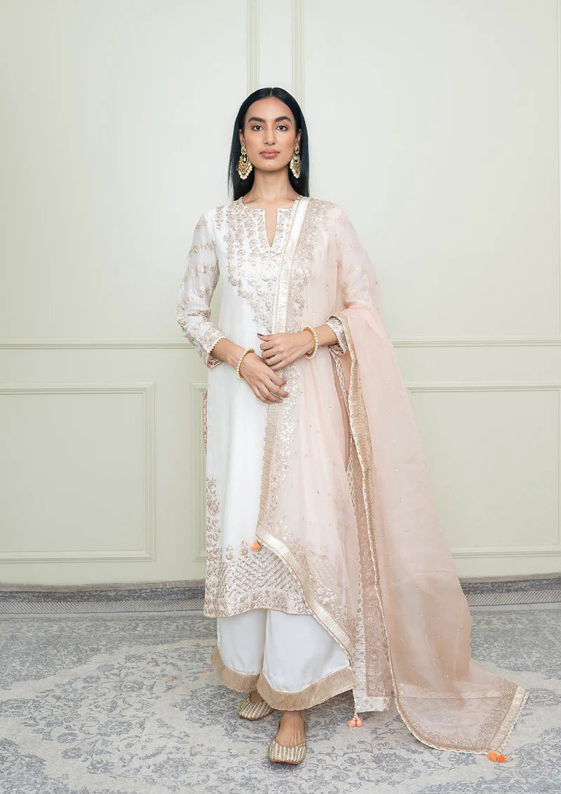 Aarvi-Long kurta with palazzo and dupatta