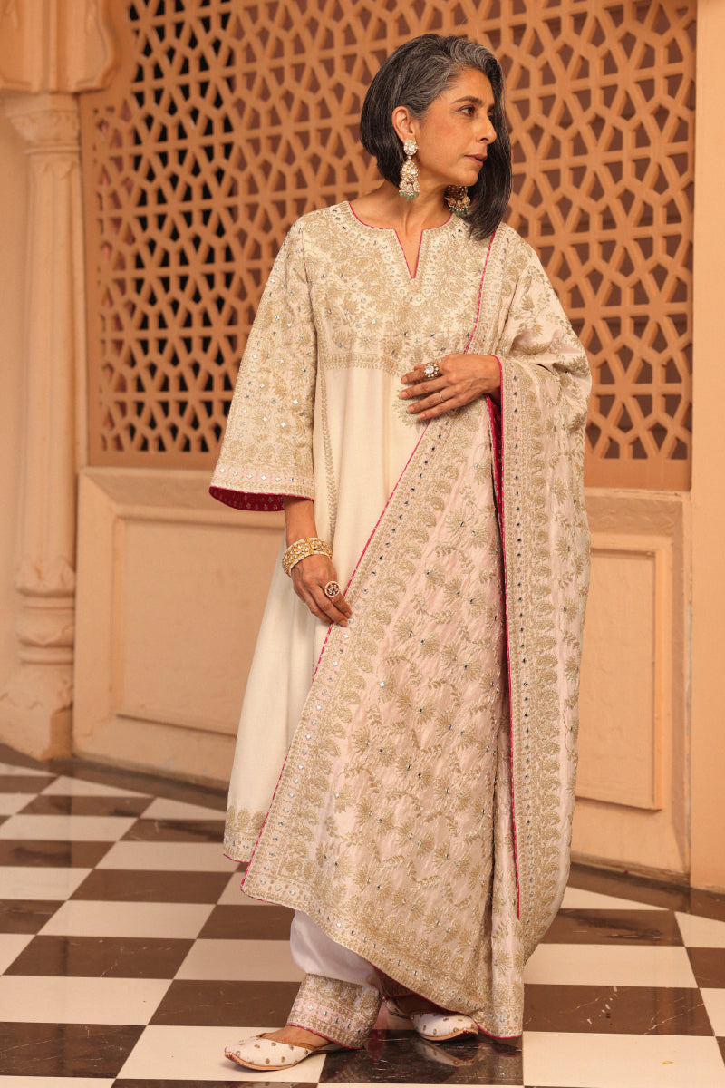 Aiman - Short Knee Length Chauga with Salwar and Odhni